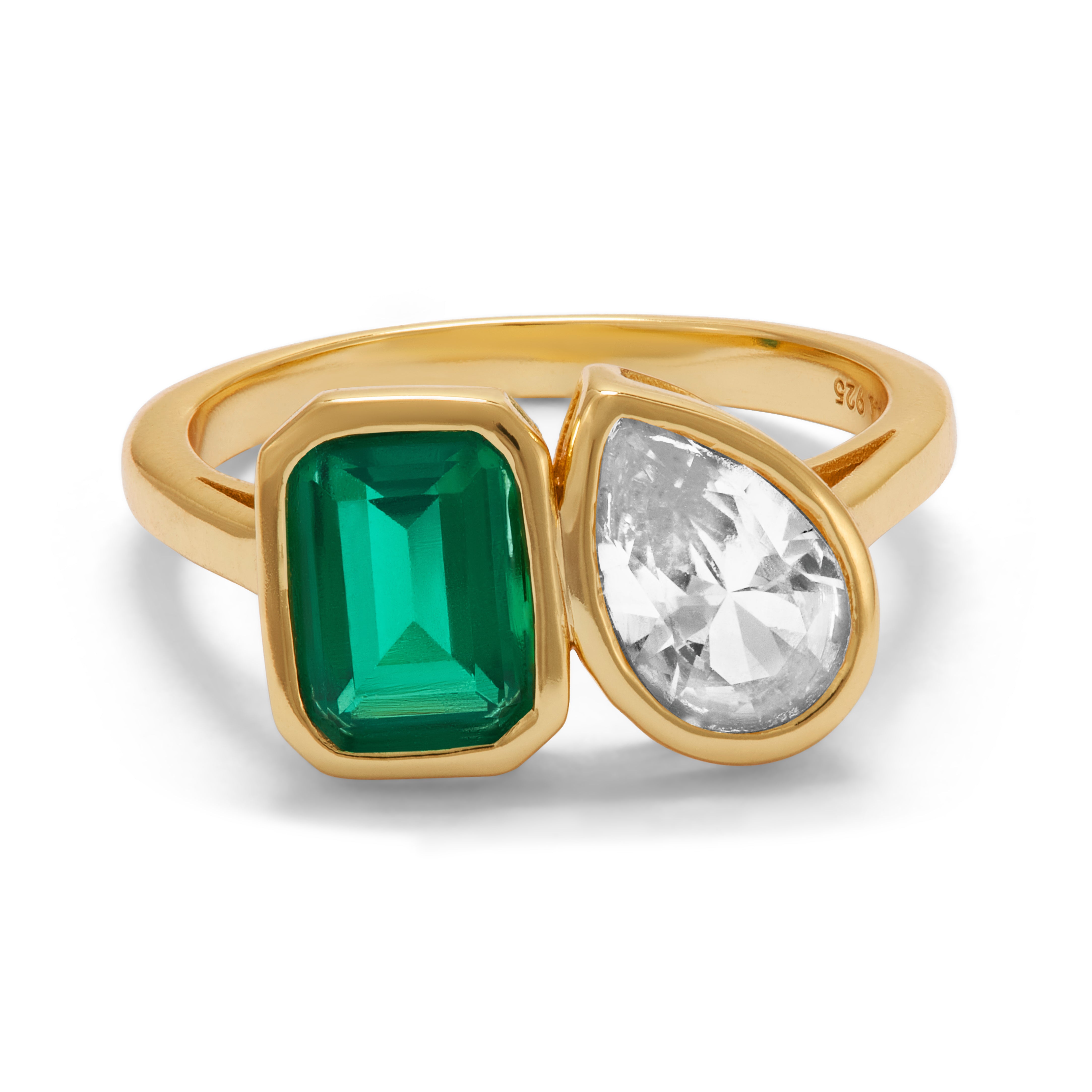 Emerald and Pear Ring