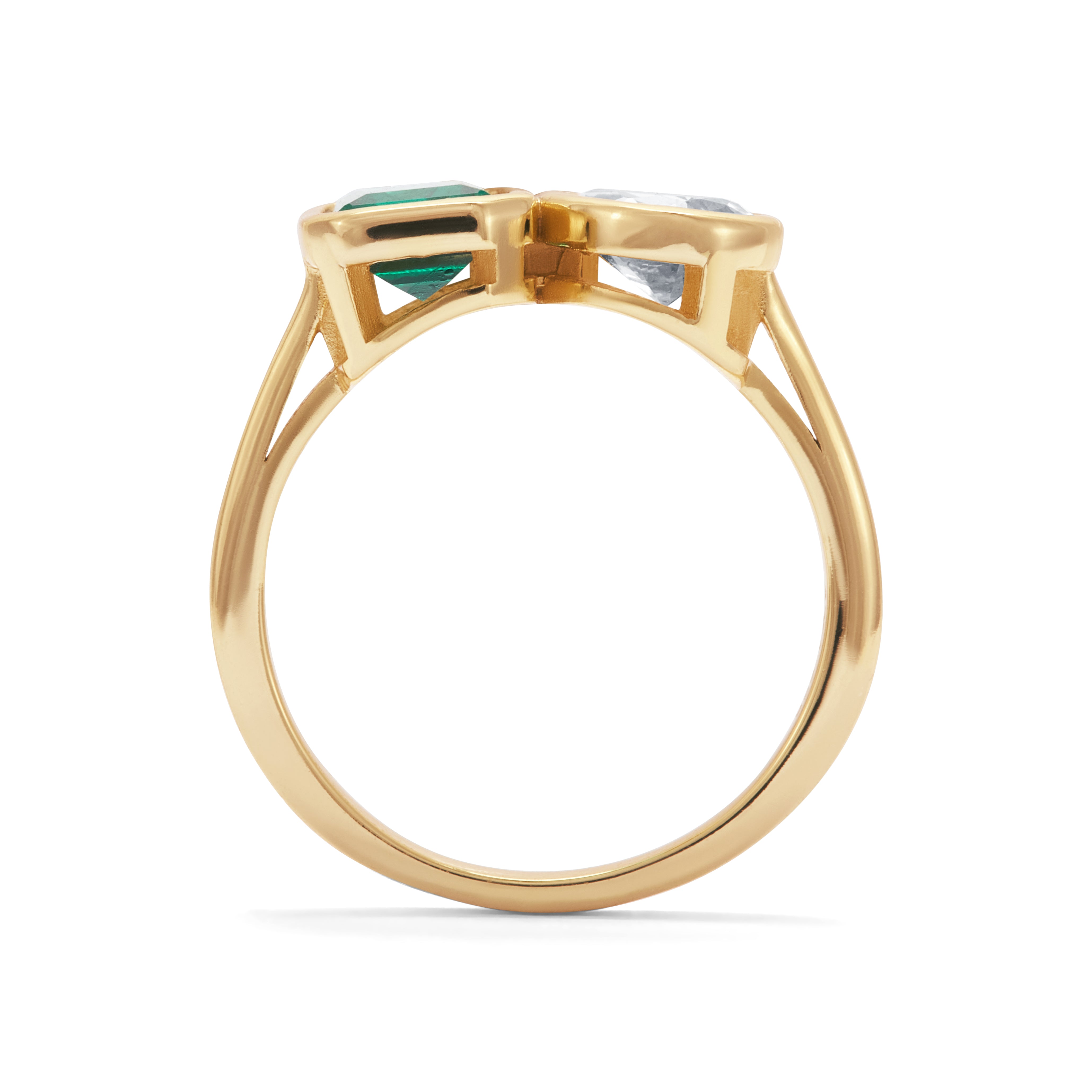 Emerald and Pear Ring