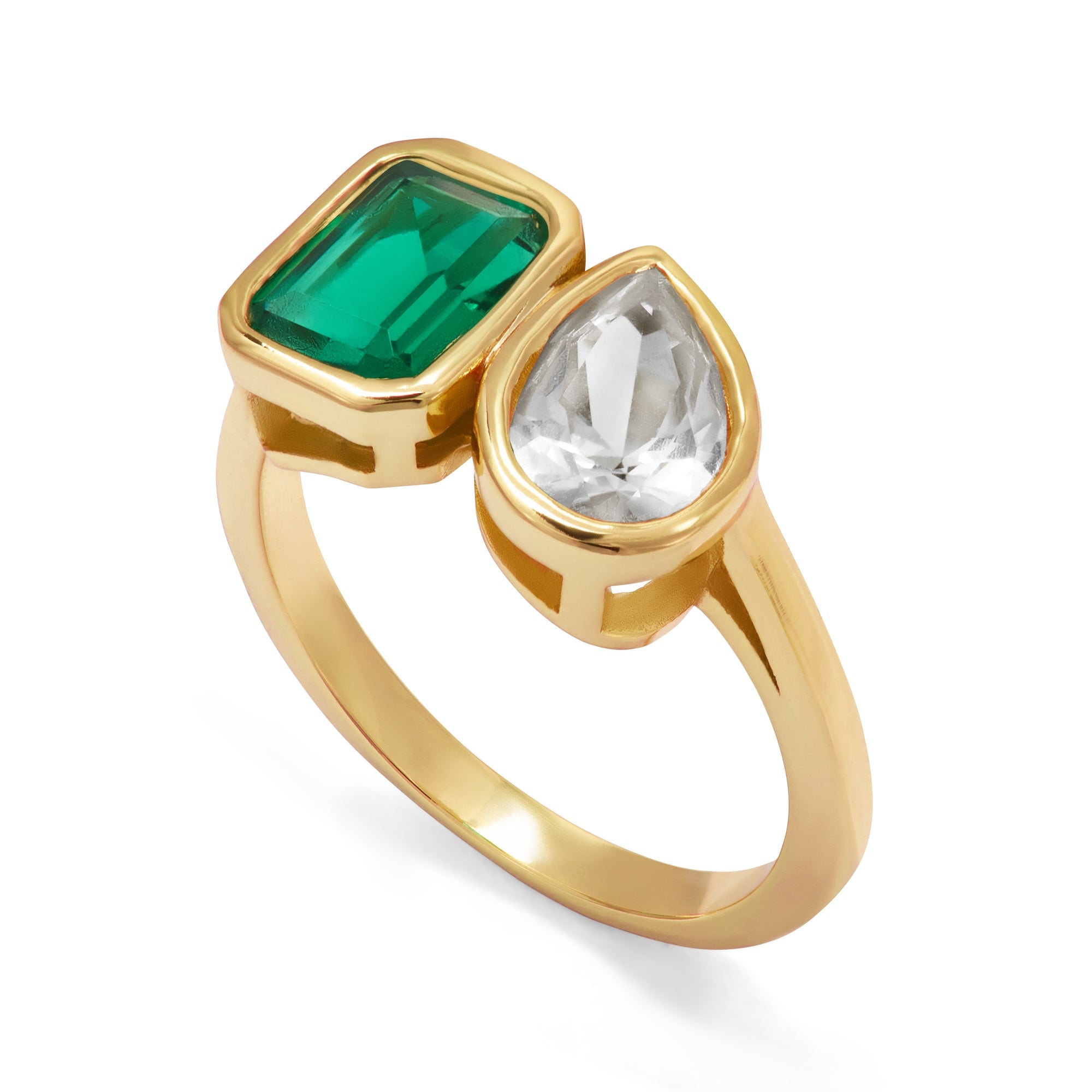 Emerald and Pear Ring