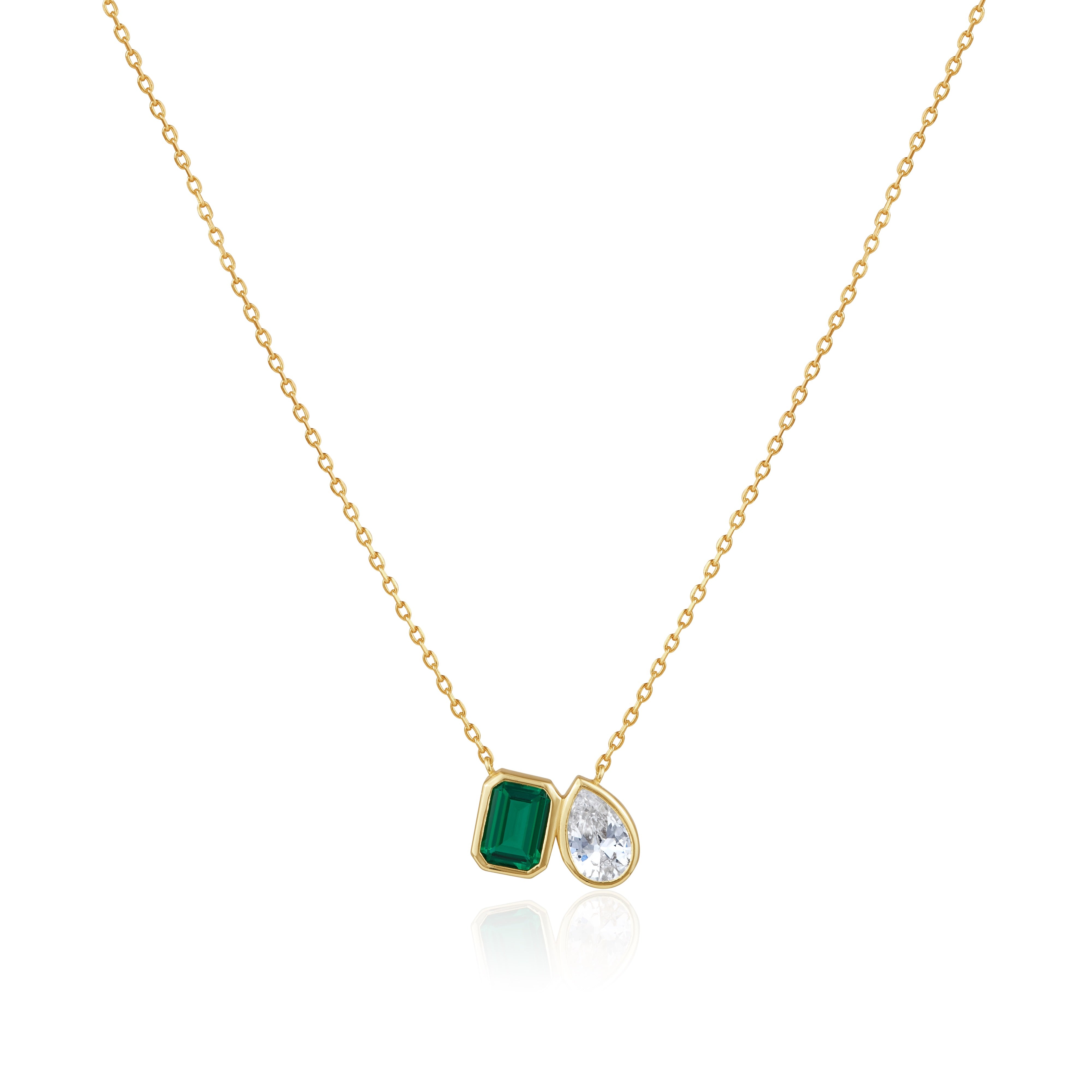 Emerald and Pear Necklace