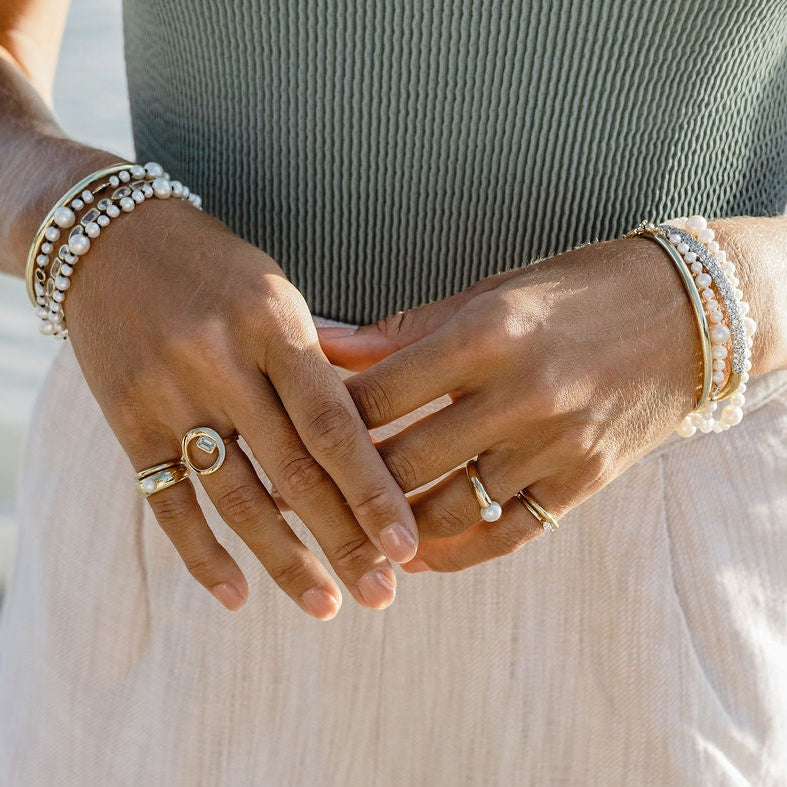 Threaded Pearl Bracelet - Emerald