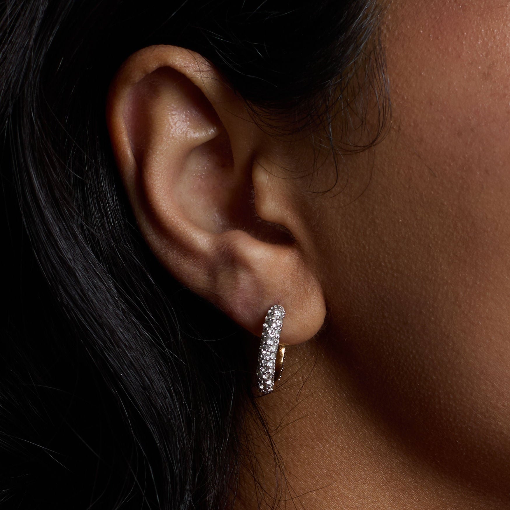 Halo Hoops - White Gold Front