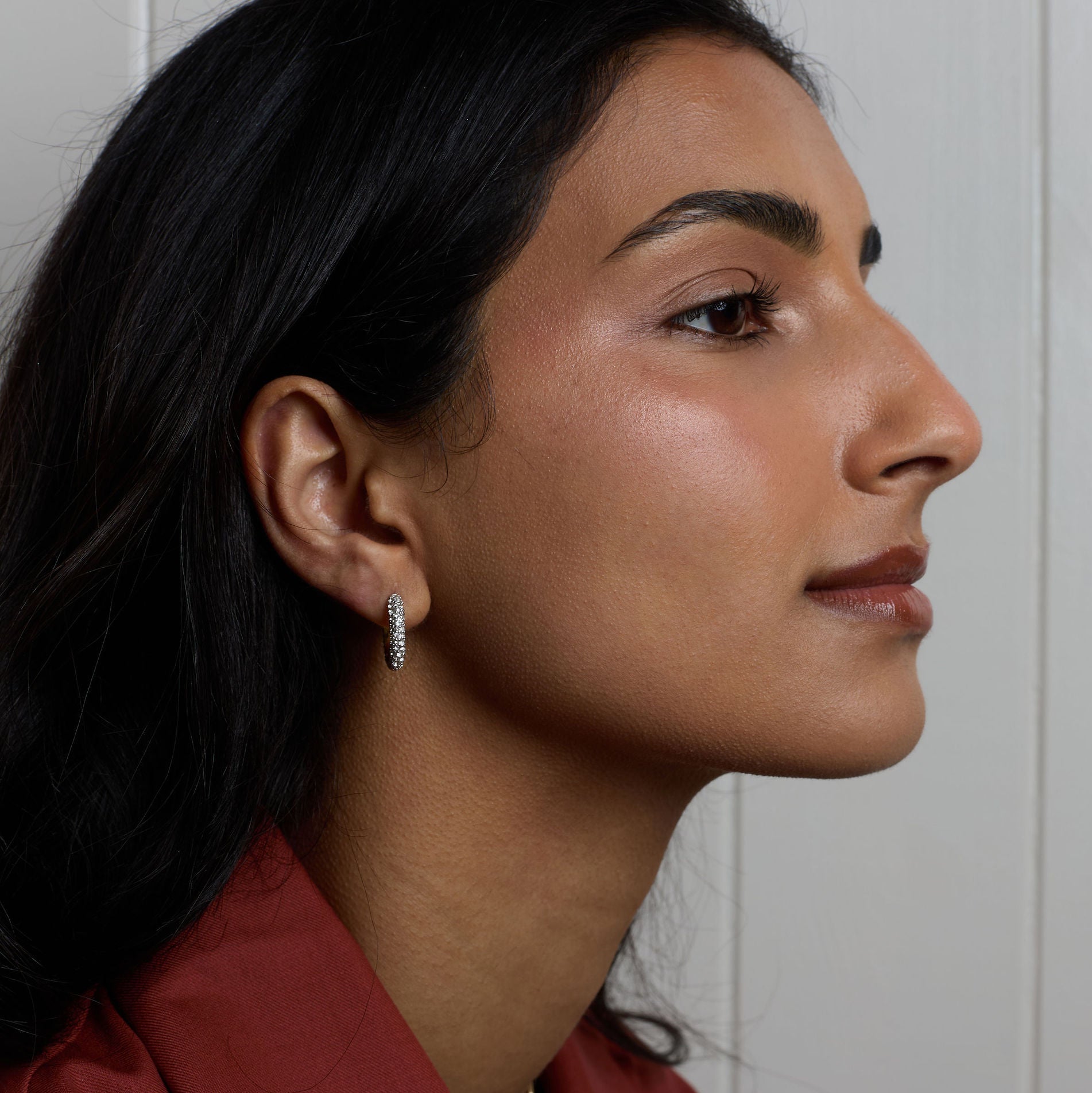 Halo Hoops - White Gold Front