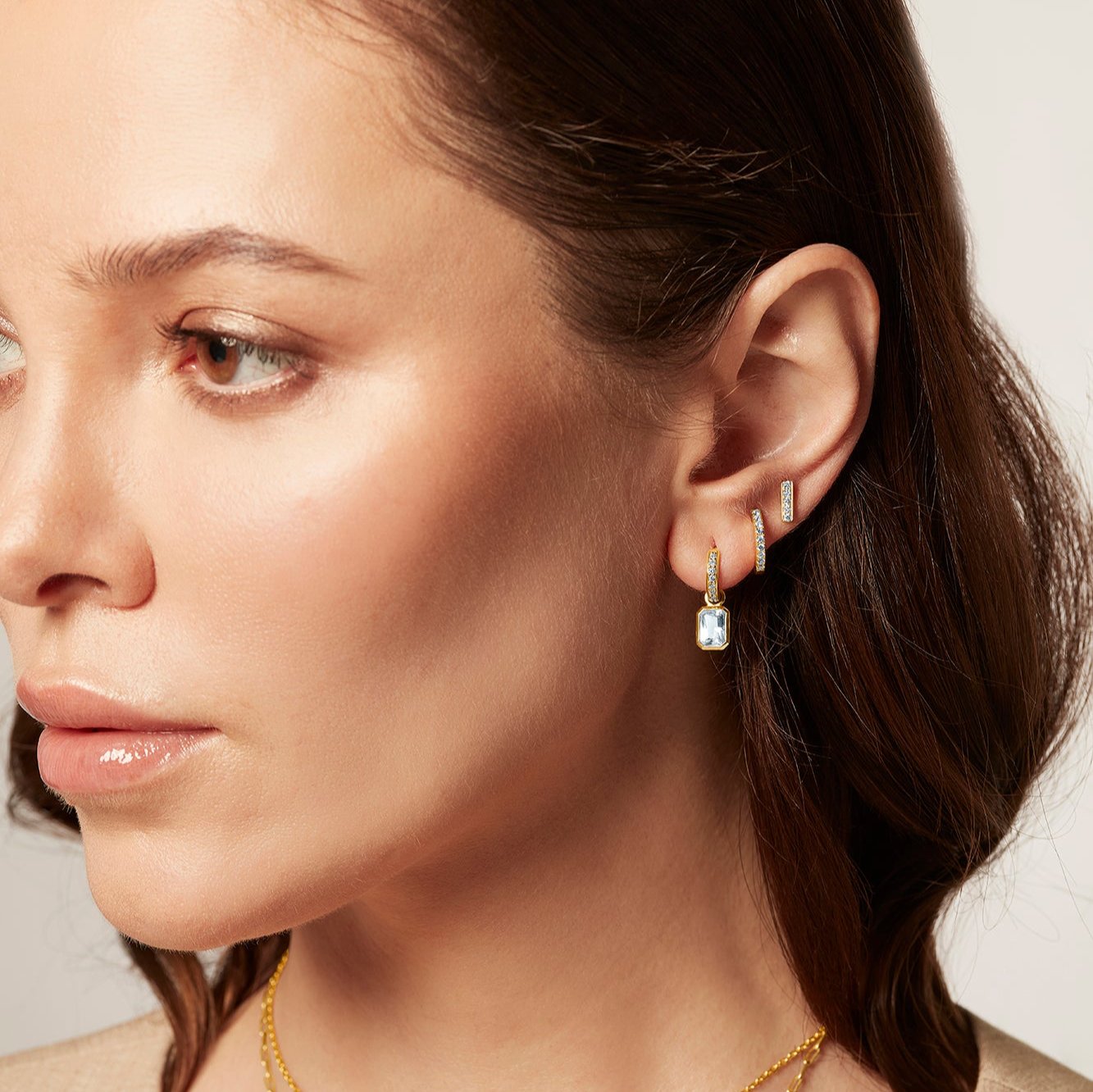 Diamond Huggie Hoops
