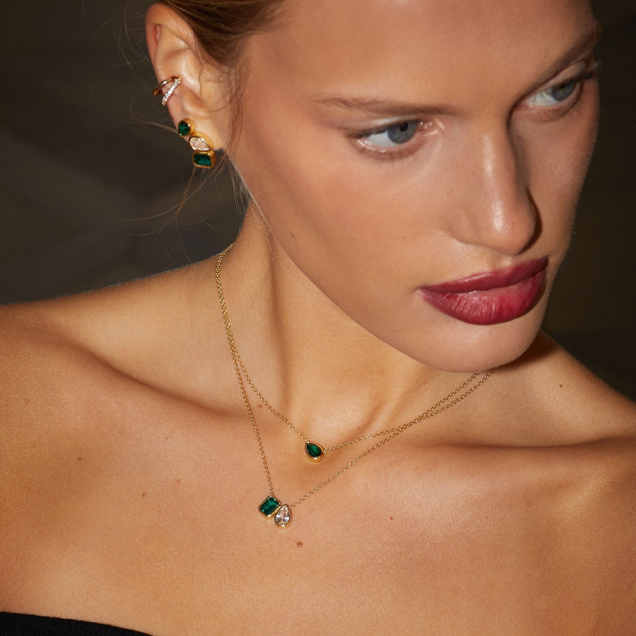 Emerald and Pear Necklace