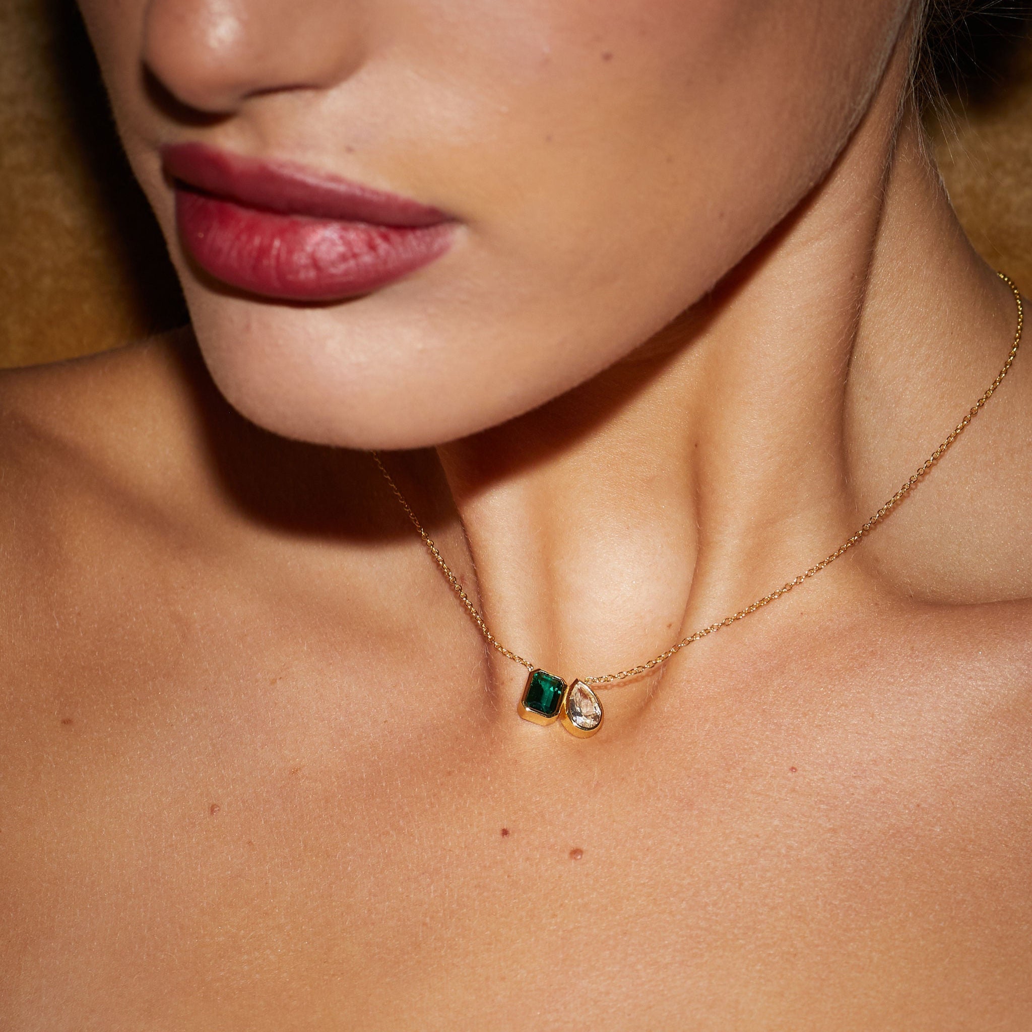 Emerald and Pear Necklace