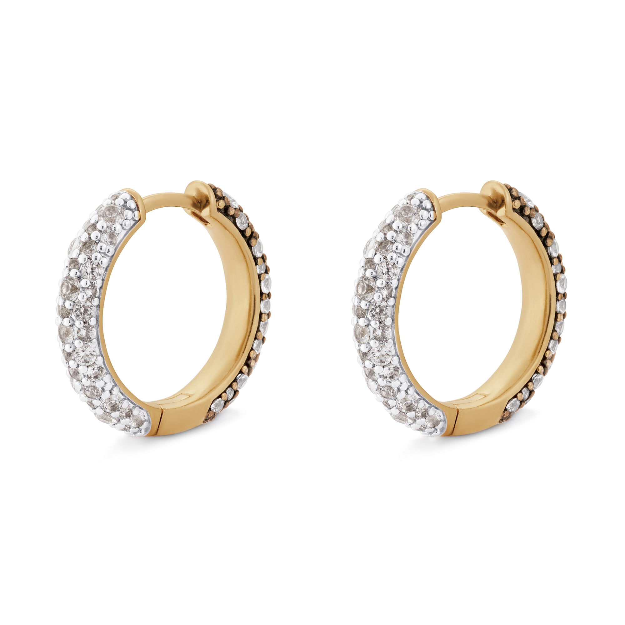Halo Hoops - White Gold Front