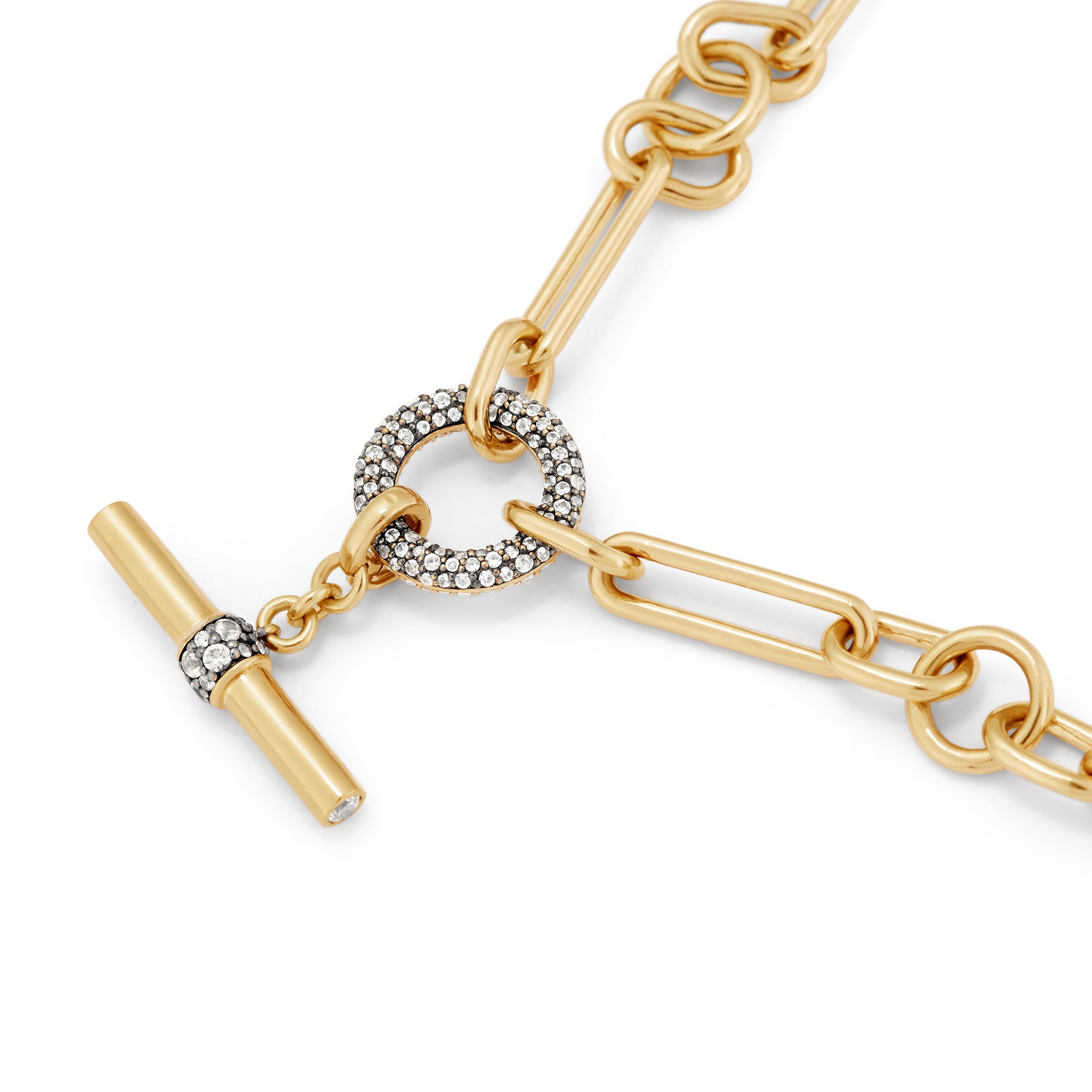 Halo Bracelet with Detachable T-Bar - Black Gold