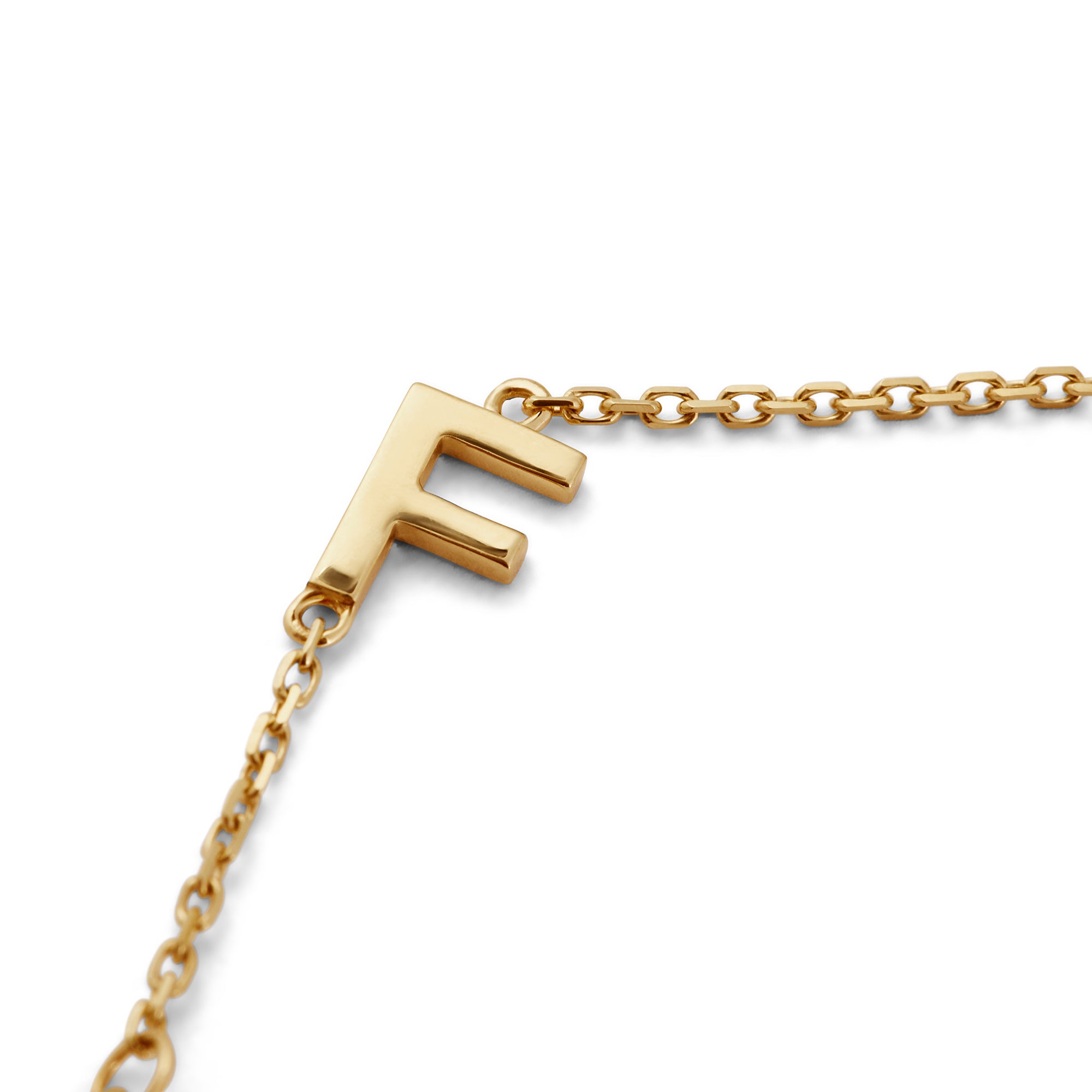 Initial & Diamond Bracelet - 18KT Solid Gold
