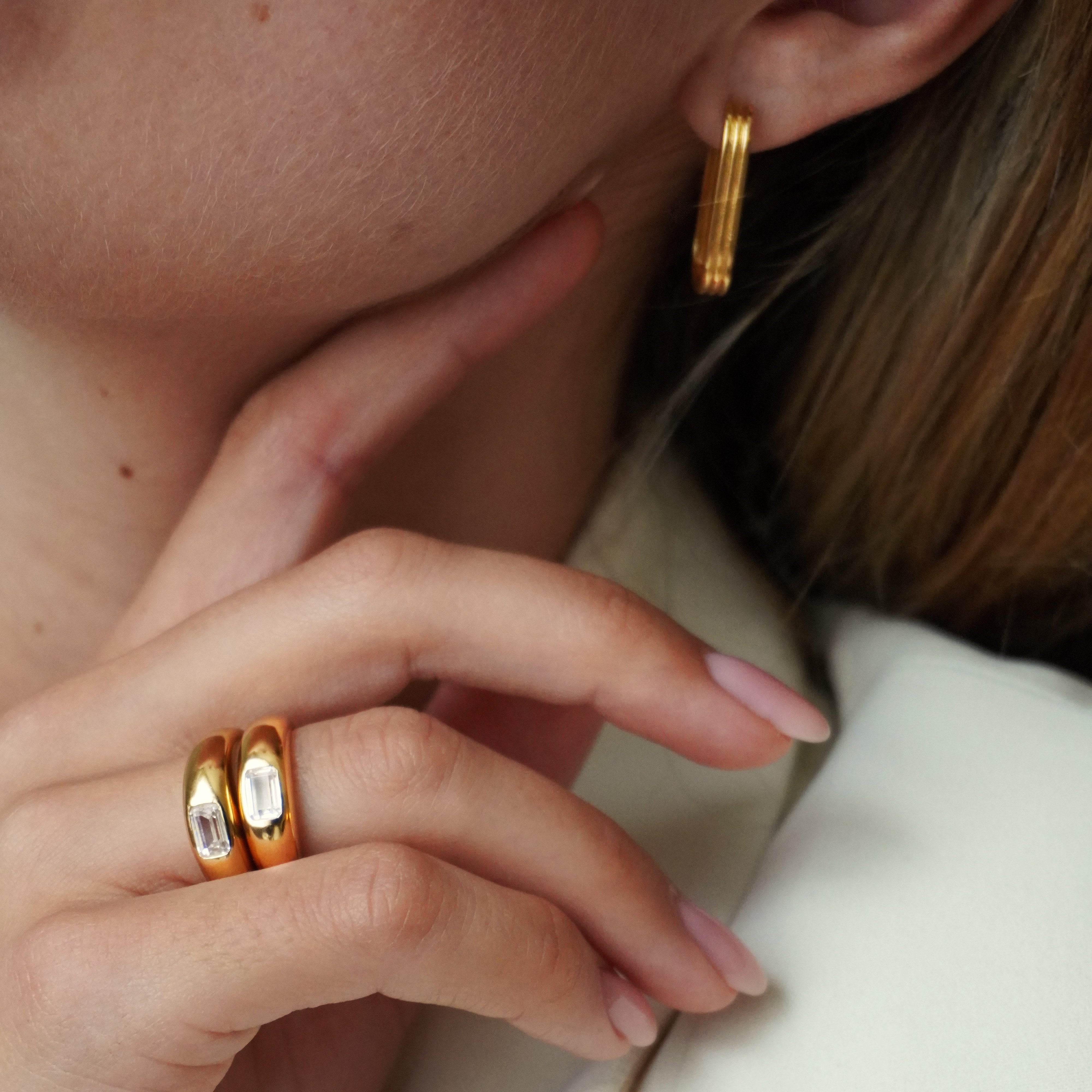 Dome Ring - White Sapphire