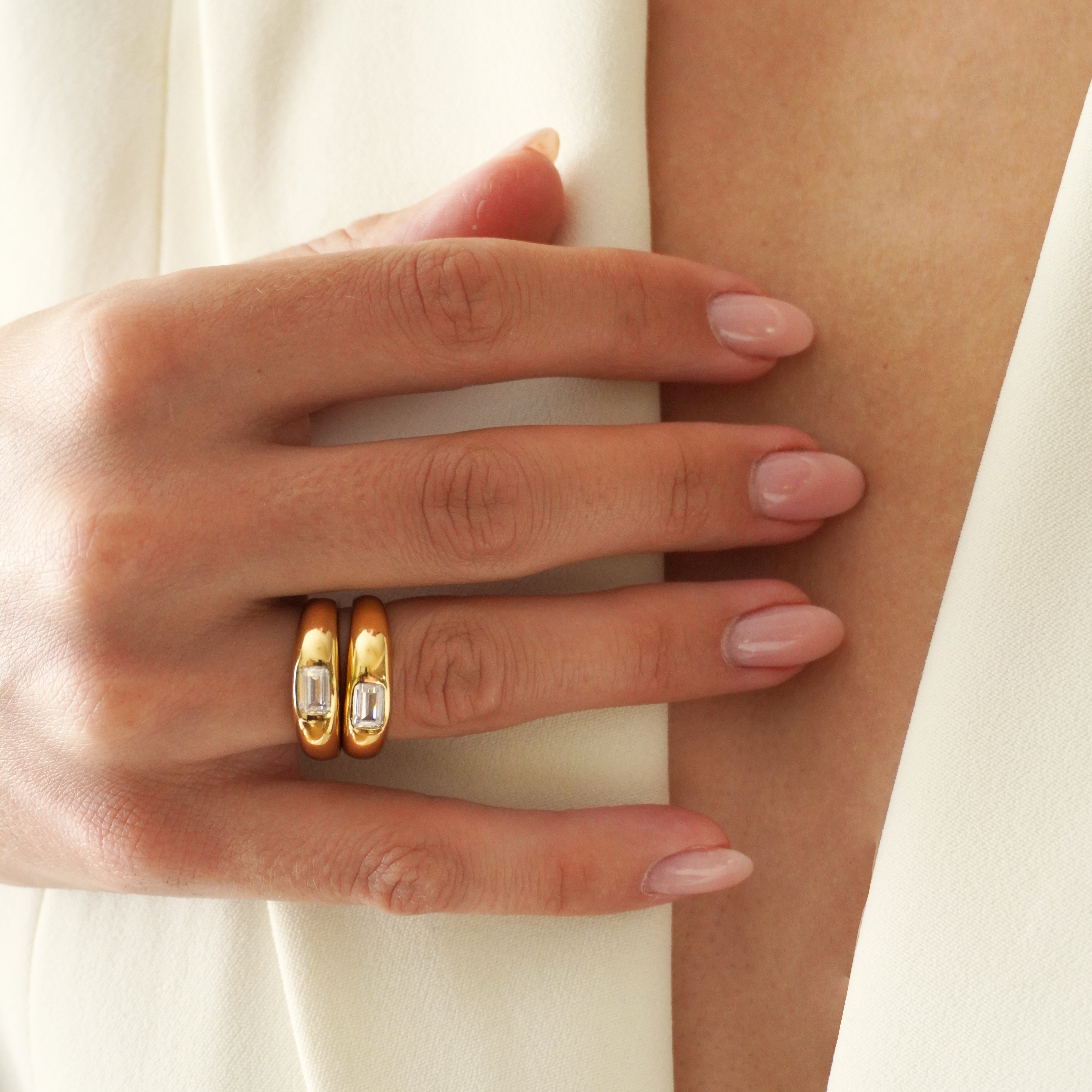 Dome Ring - White Sapphire