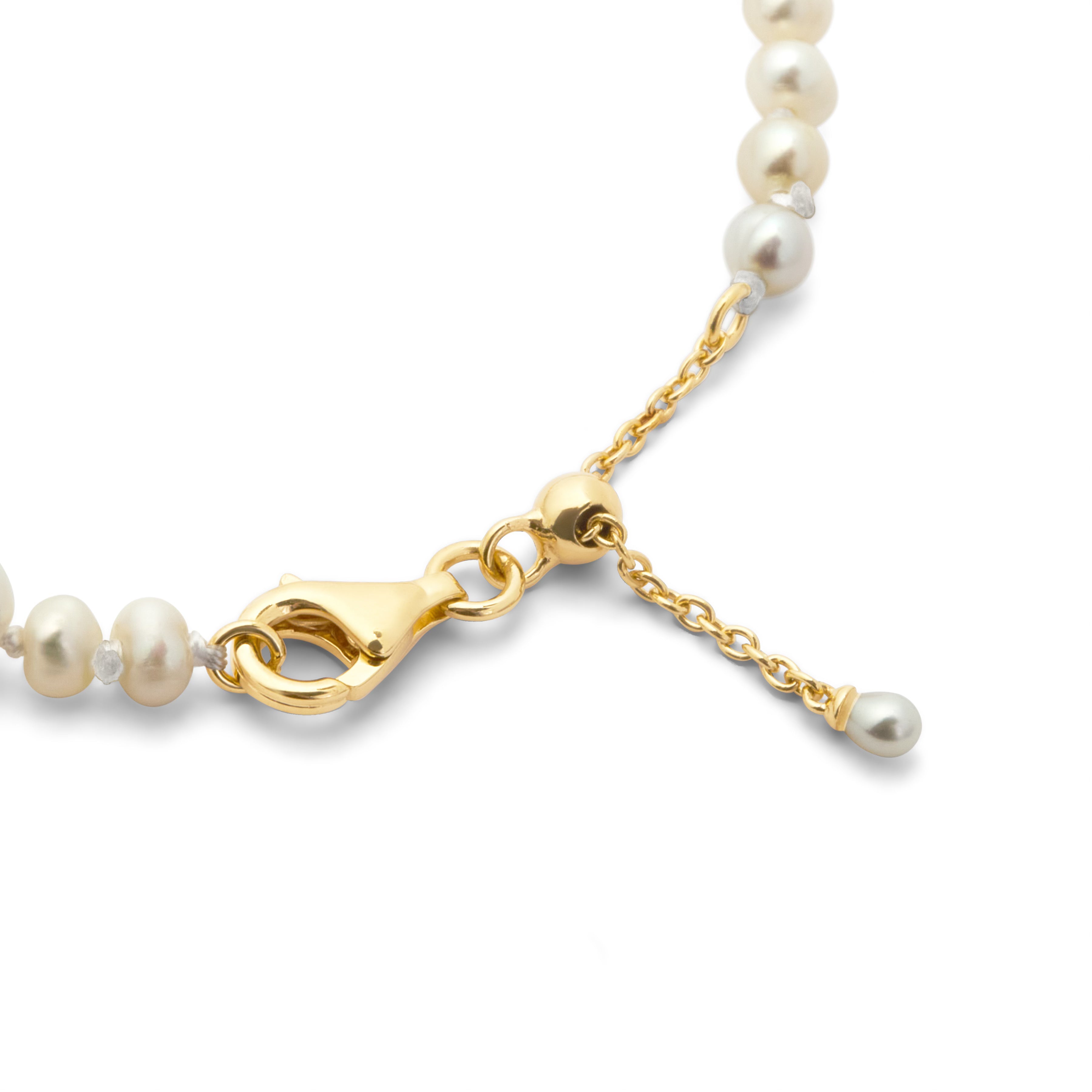 Threaded Pearl Bracelet - White Sapphire