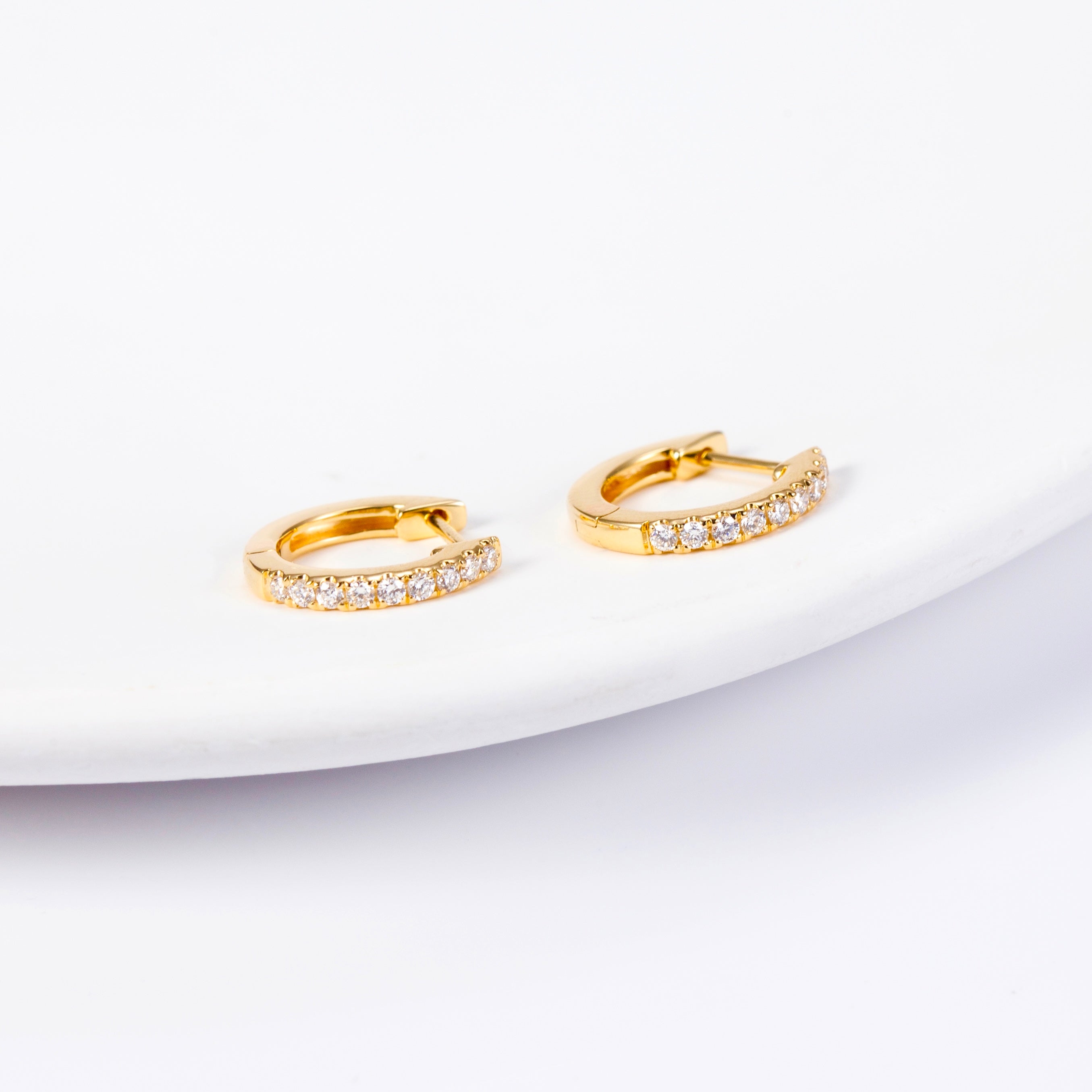 Diamond Huggie Hoops