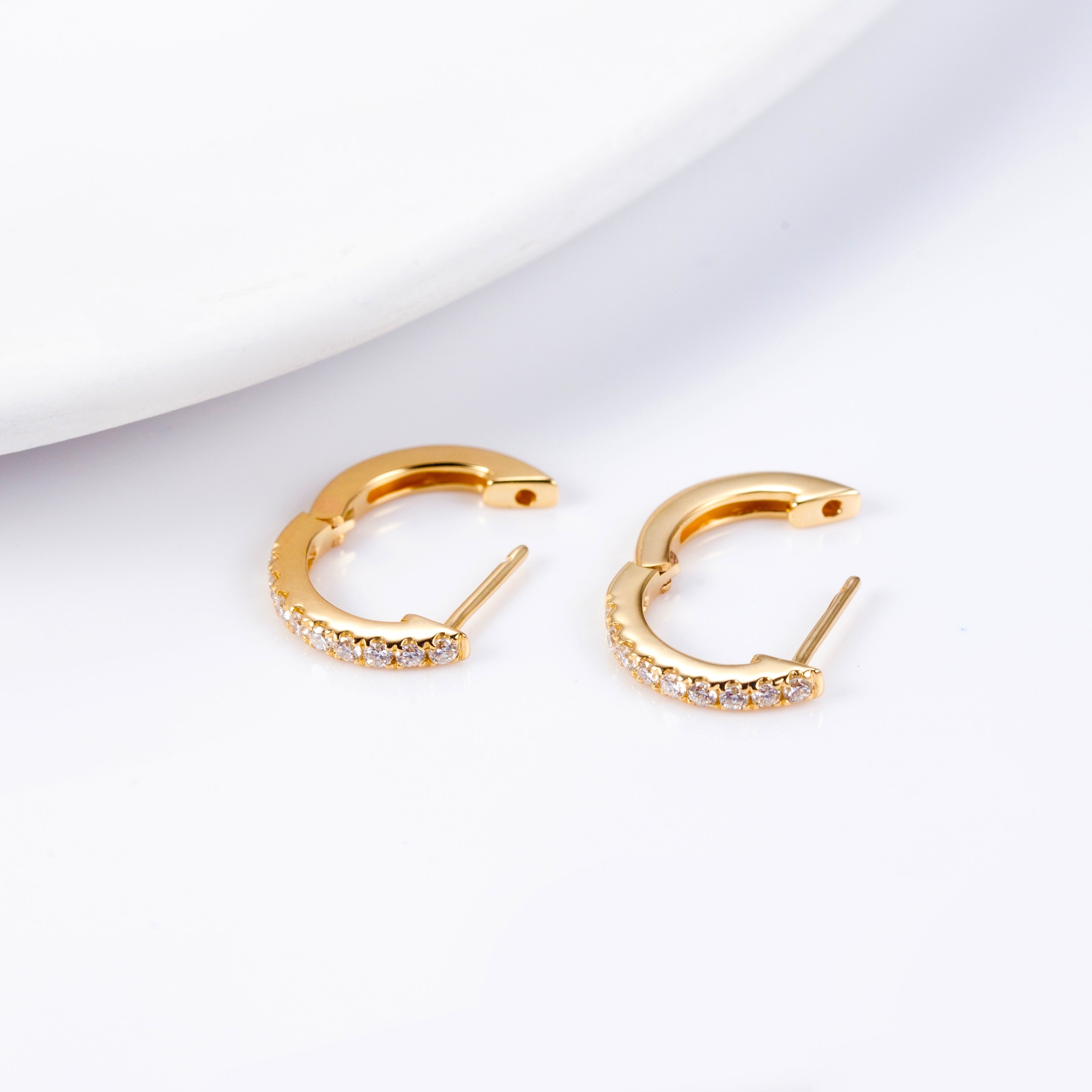 Diamond Huggie Hoops