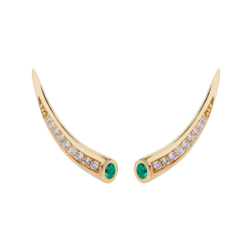 Chiawa Earrings - Emerald and Diamond