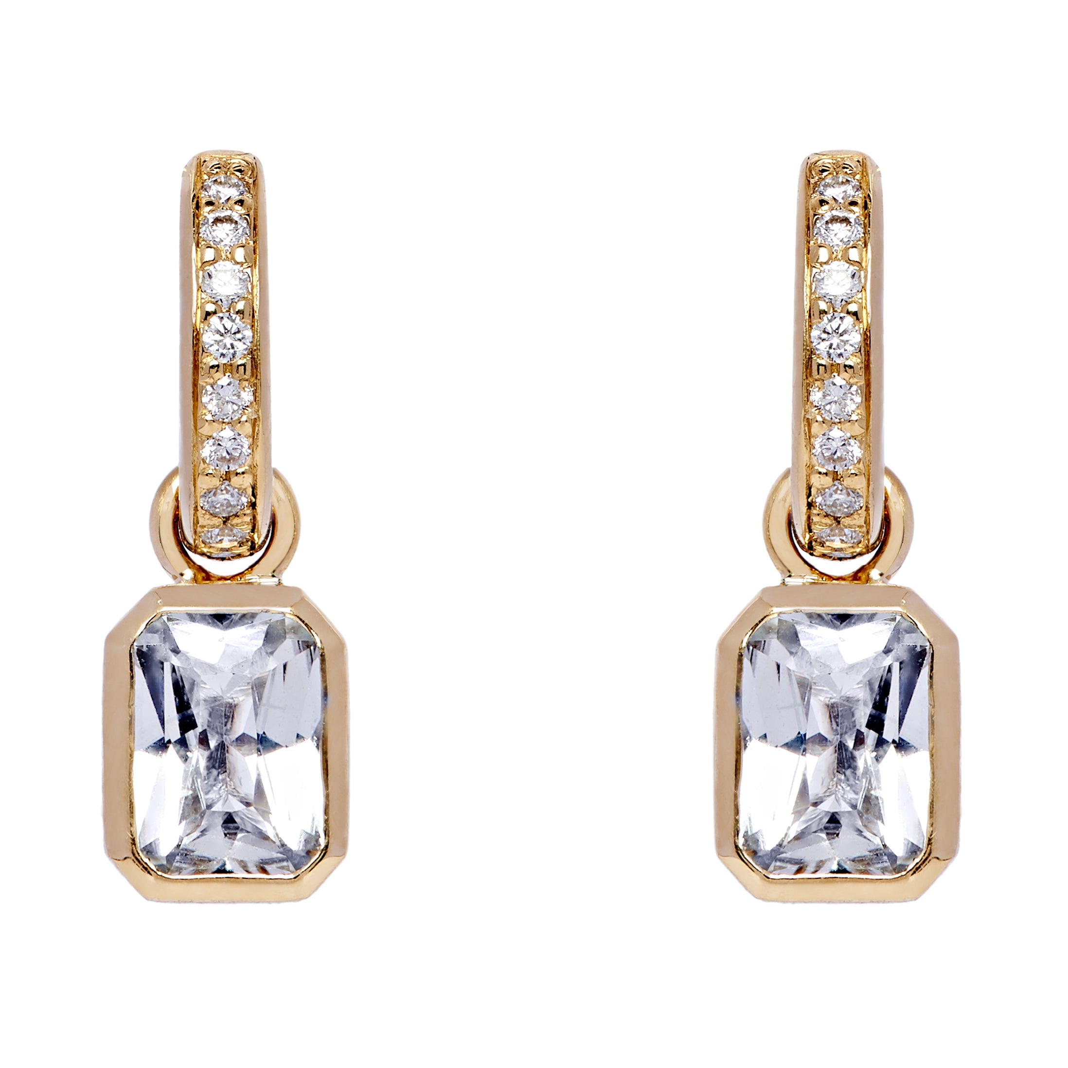 Rectangle Detachable Droplets - White Sapphire
