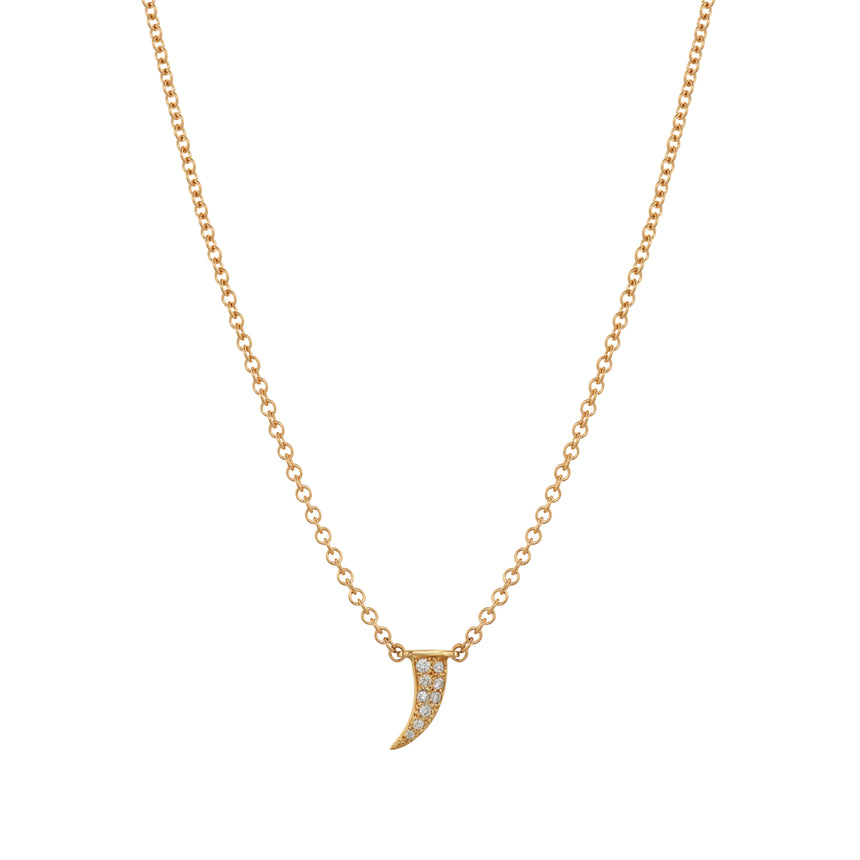 Flat Tusk Necklace - Pavé Diamond