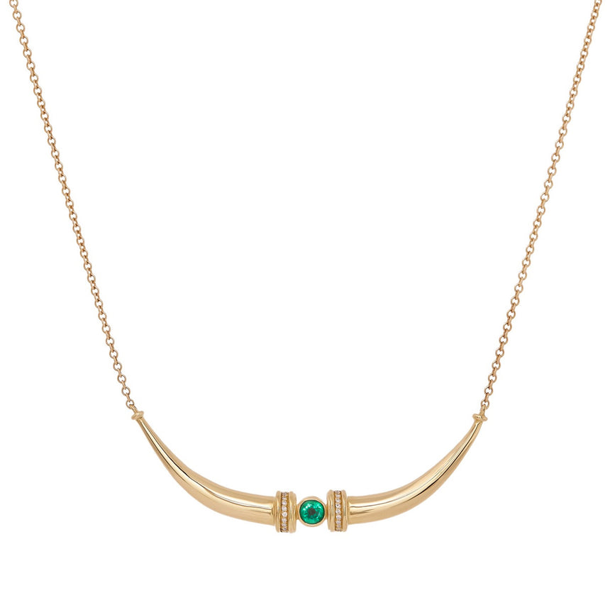 Leya Necklace - Emerald and Diamond