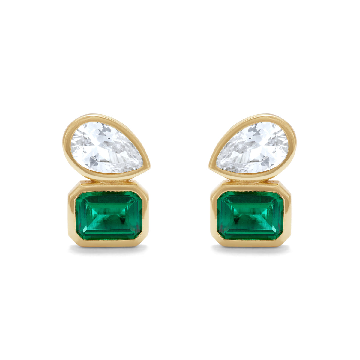 Emerald Pear Studs