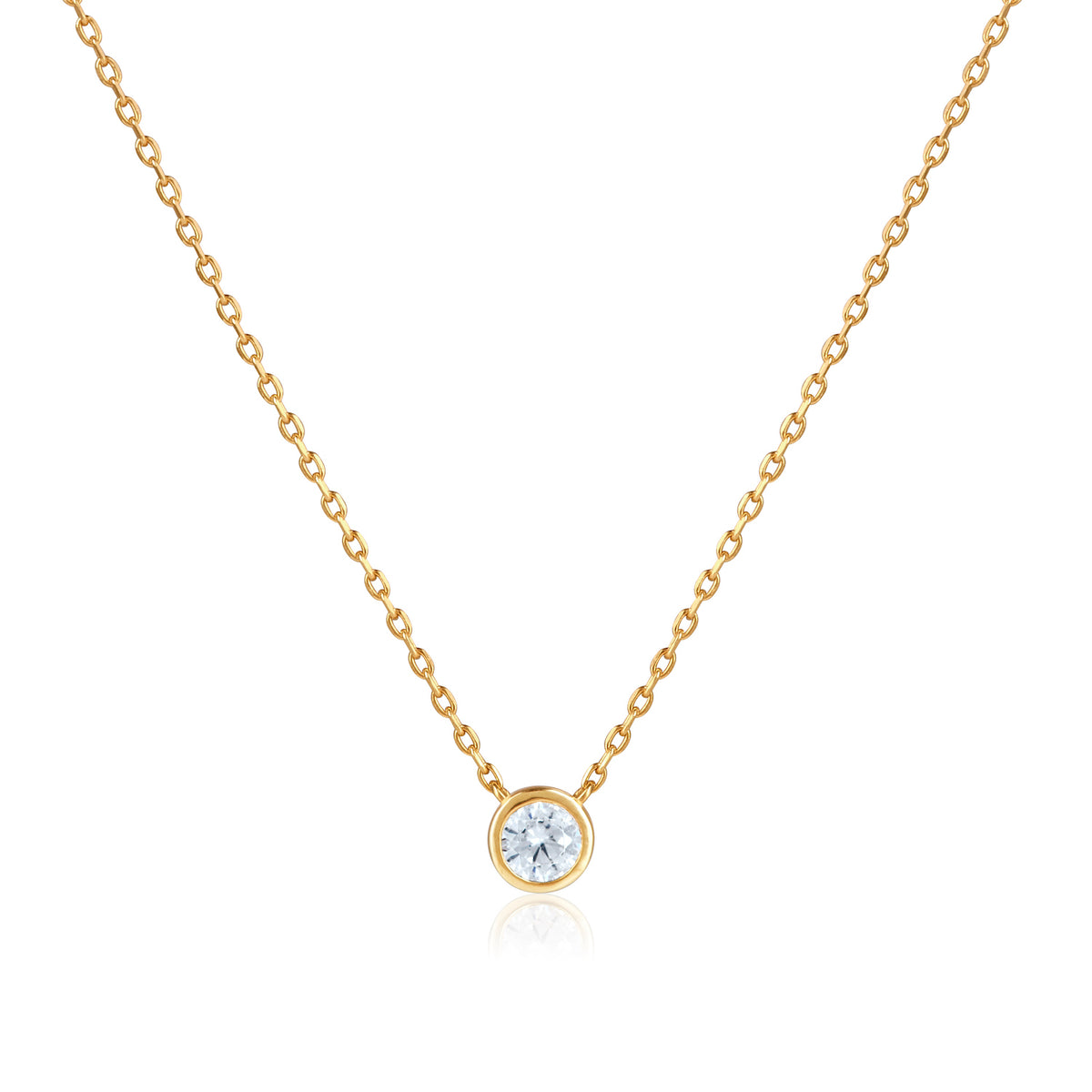 18kt Solid Round Diamond Necklace