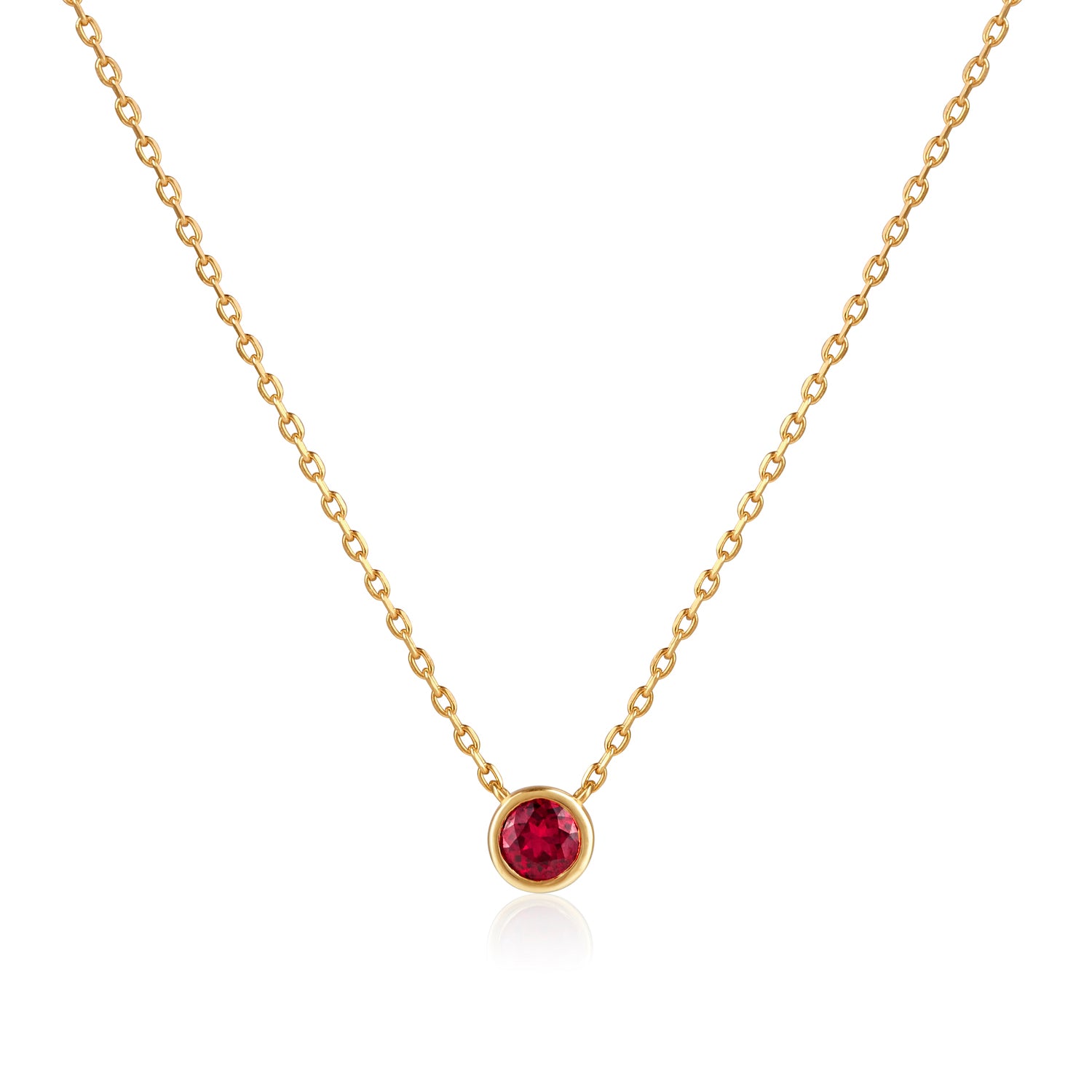 Round Ruby Necklace