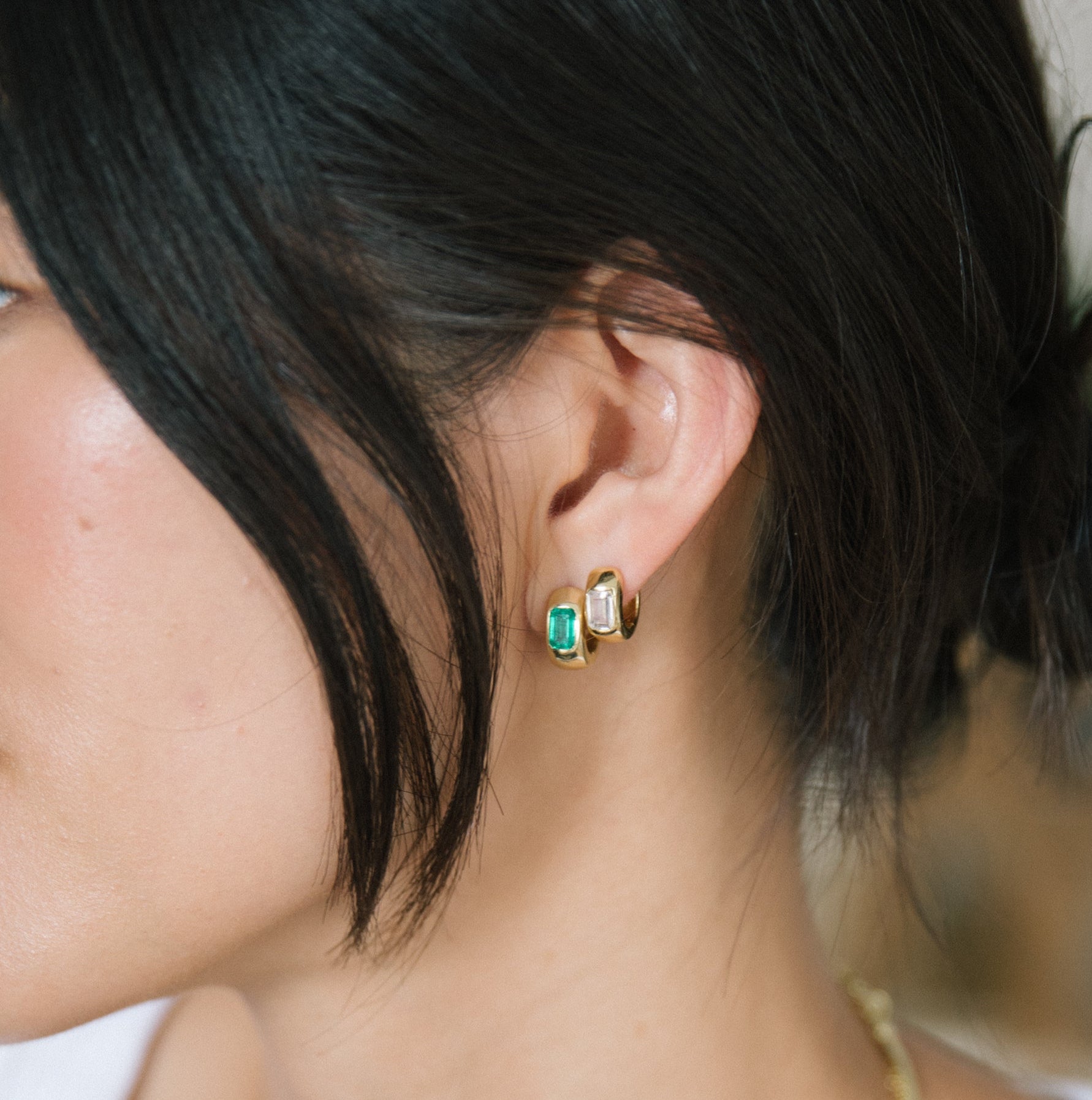 Chubby Hoops - Emerald