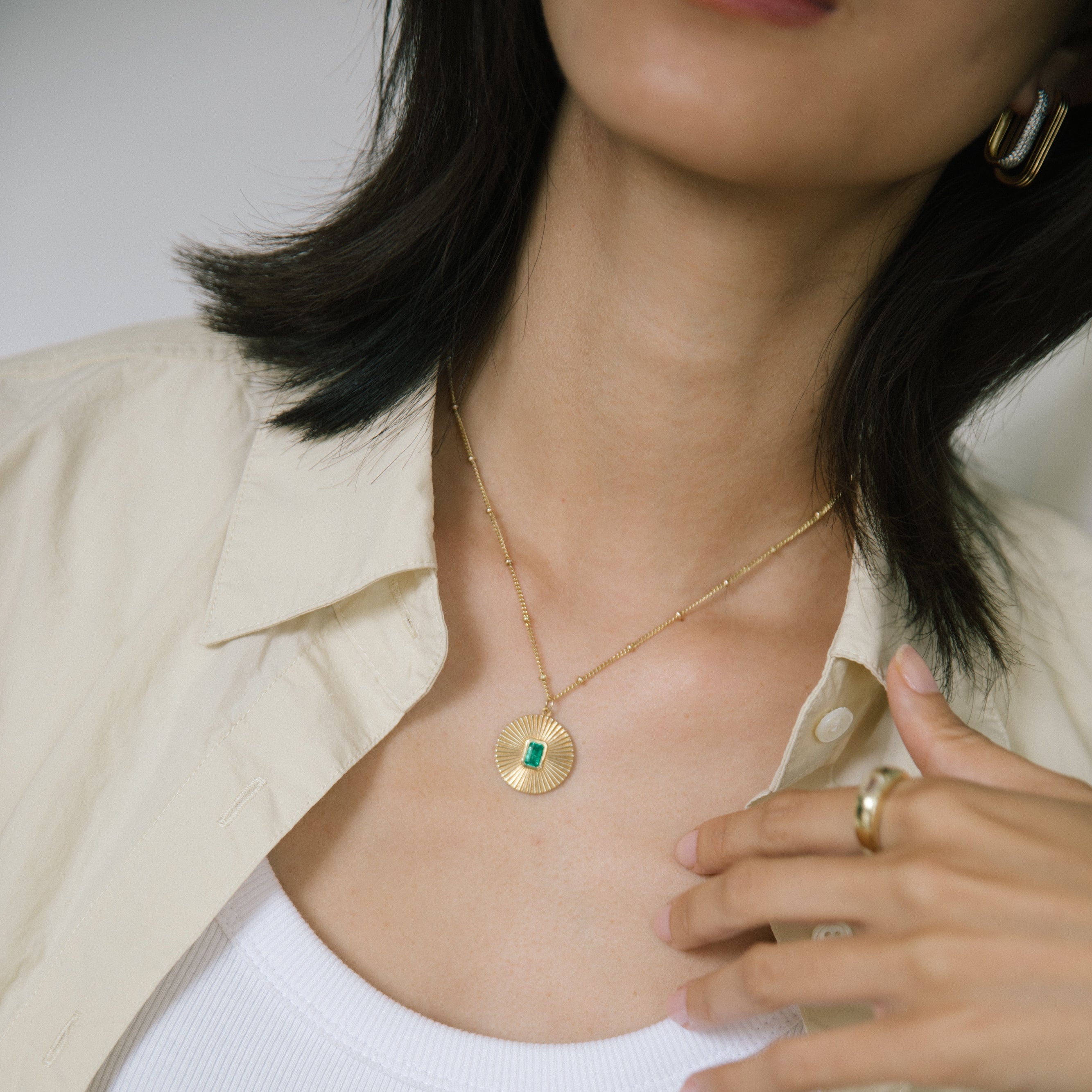 Sun Pendant - Emerald