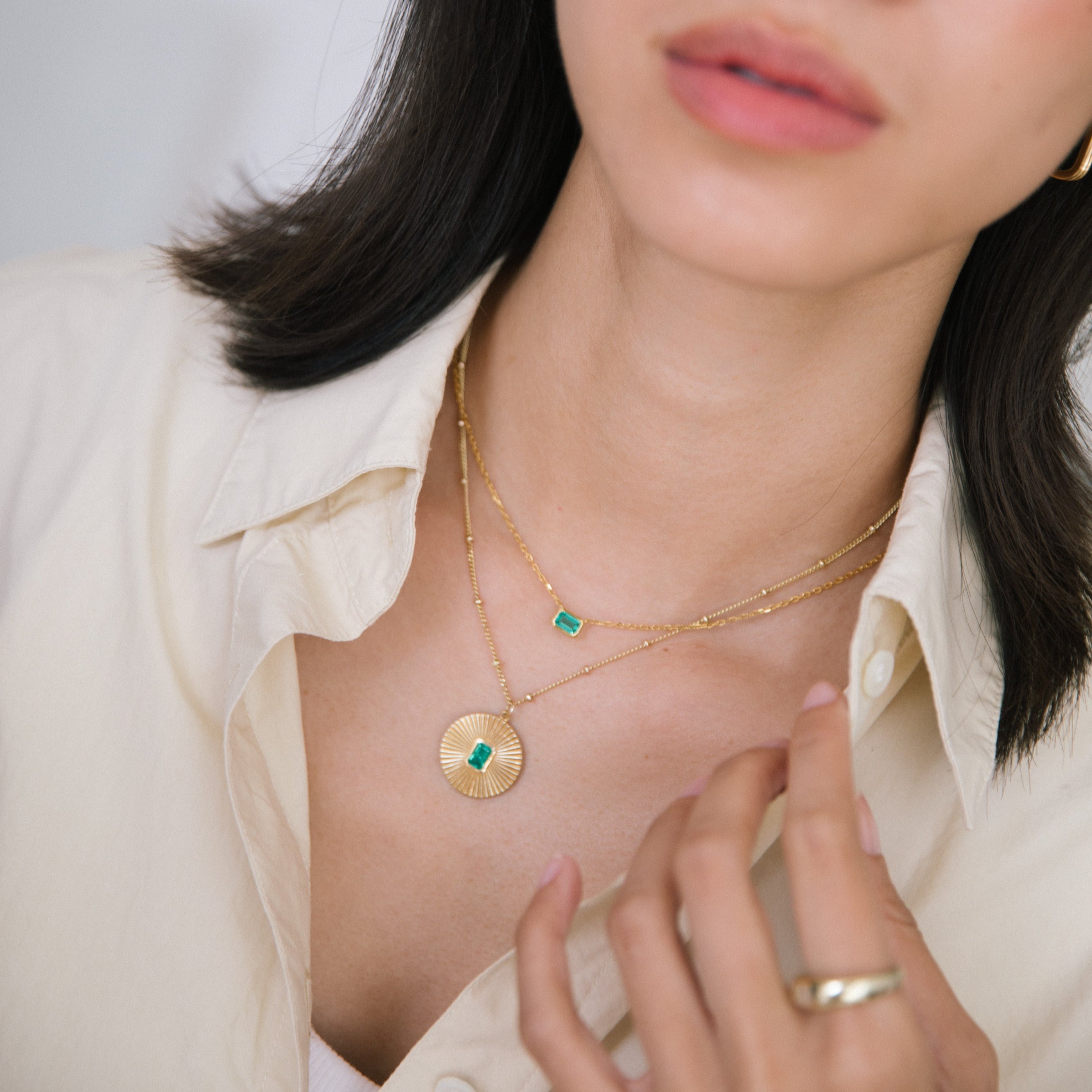 Sun Pendant - Emerald