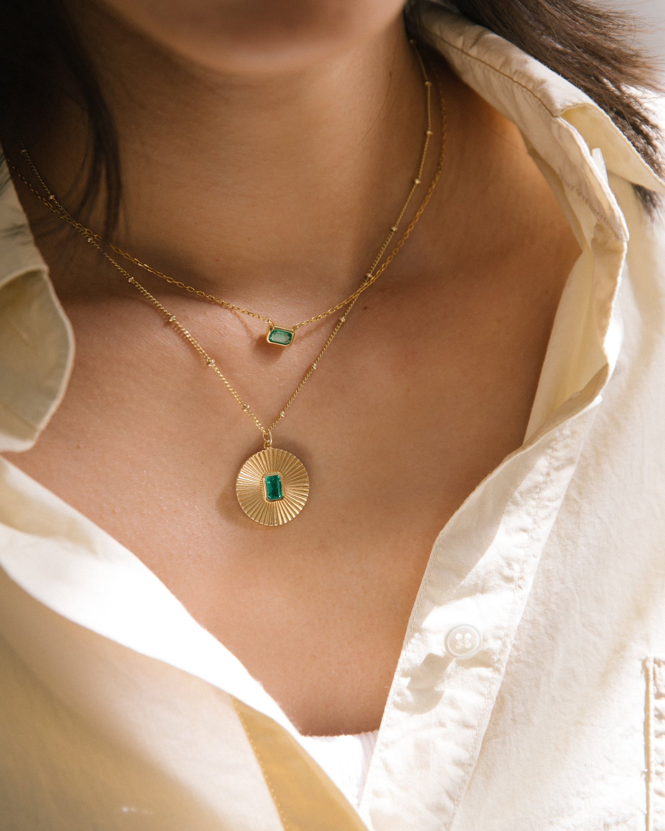 Sun Pendant - Emerald