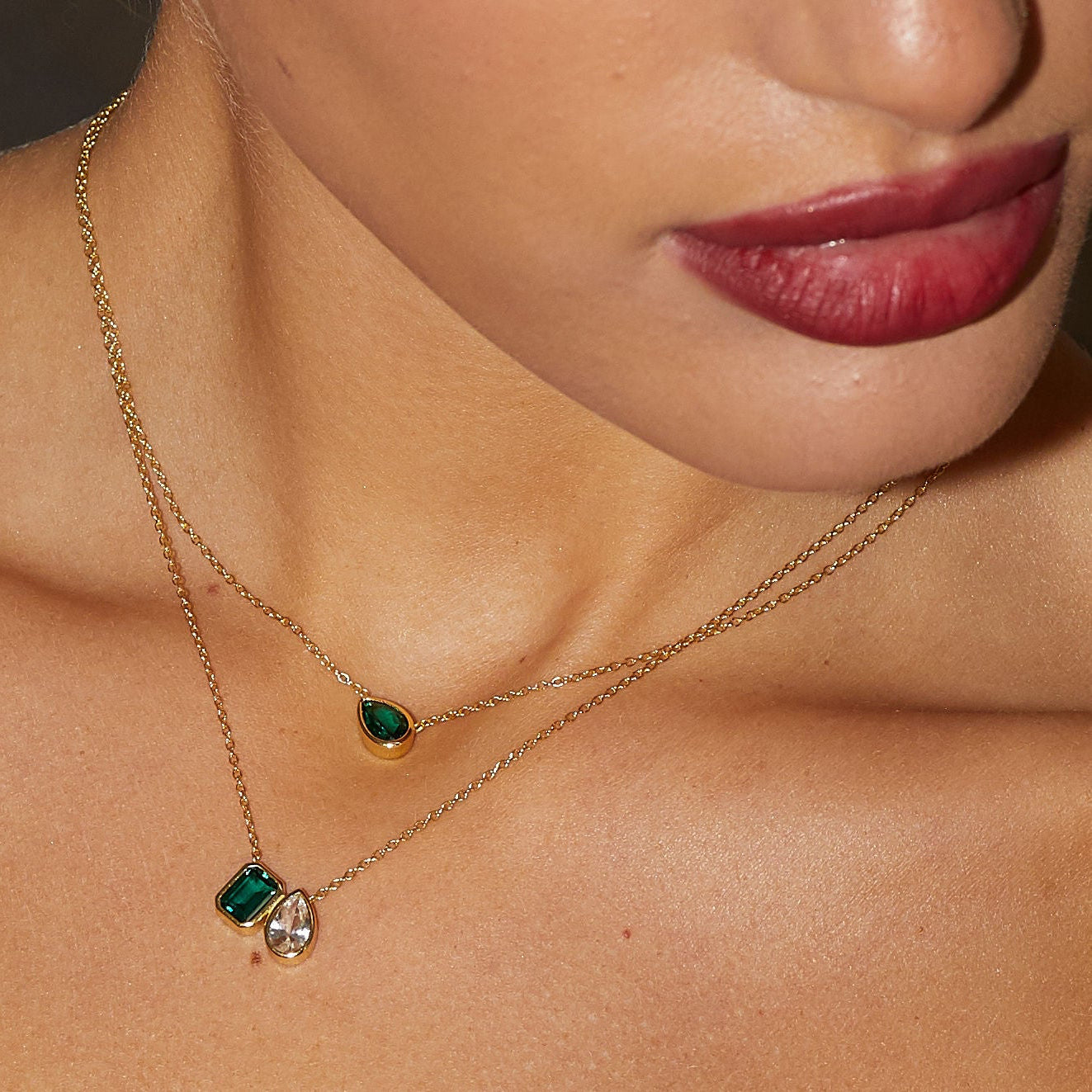 Emerald and Pear Necklace