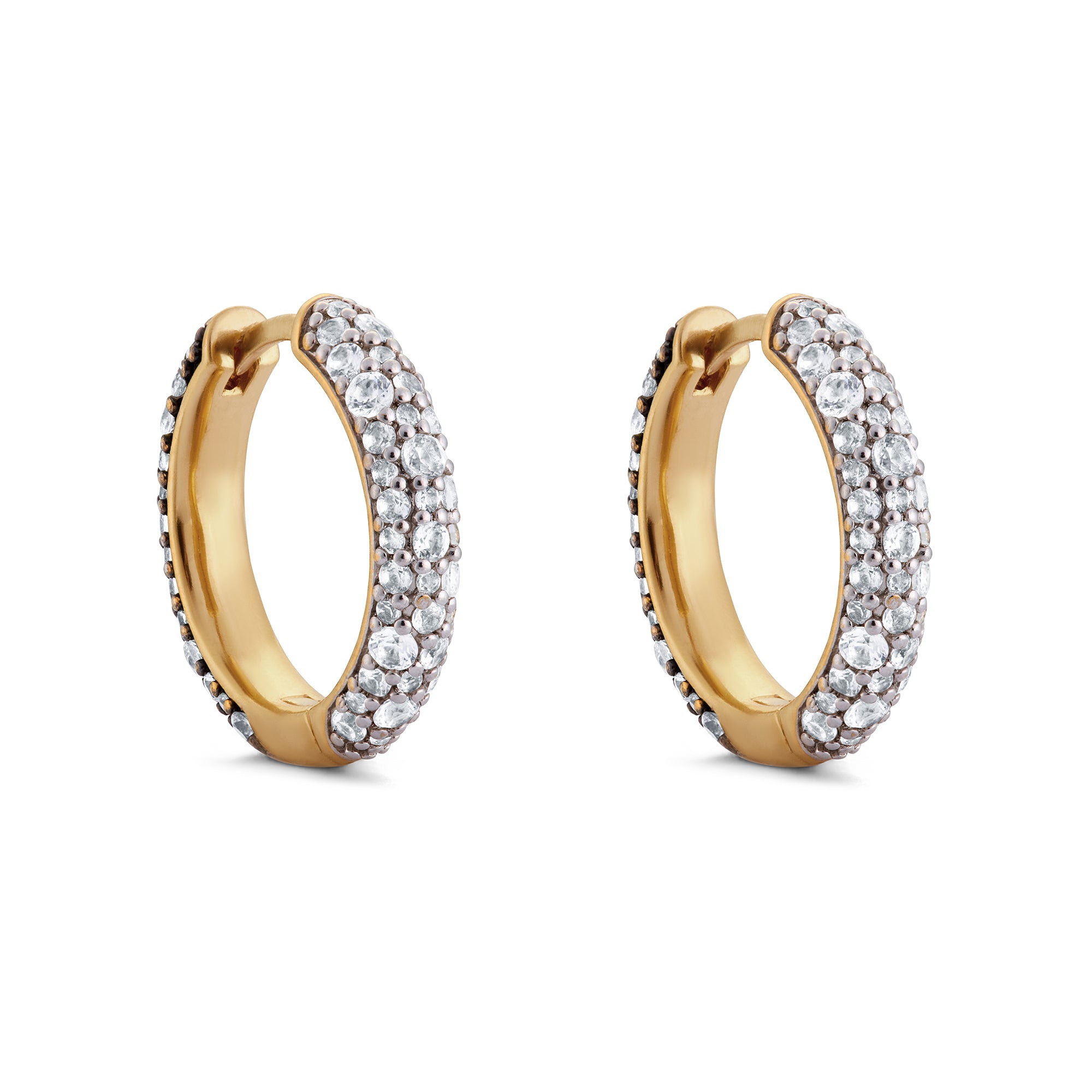 Halo Hoops - White Gold Front