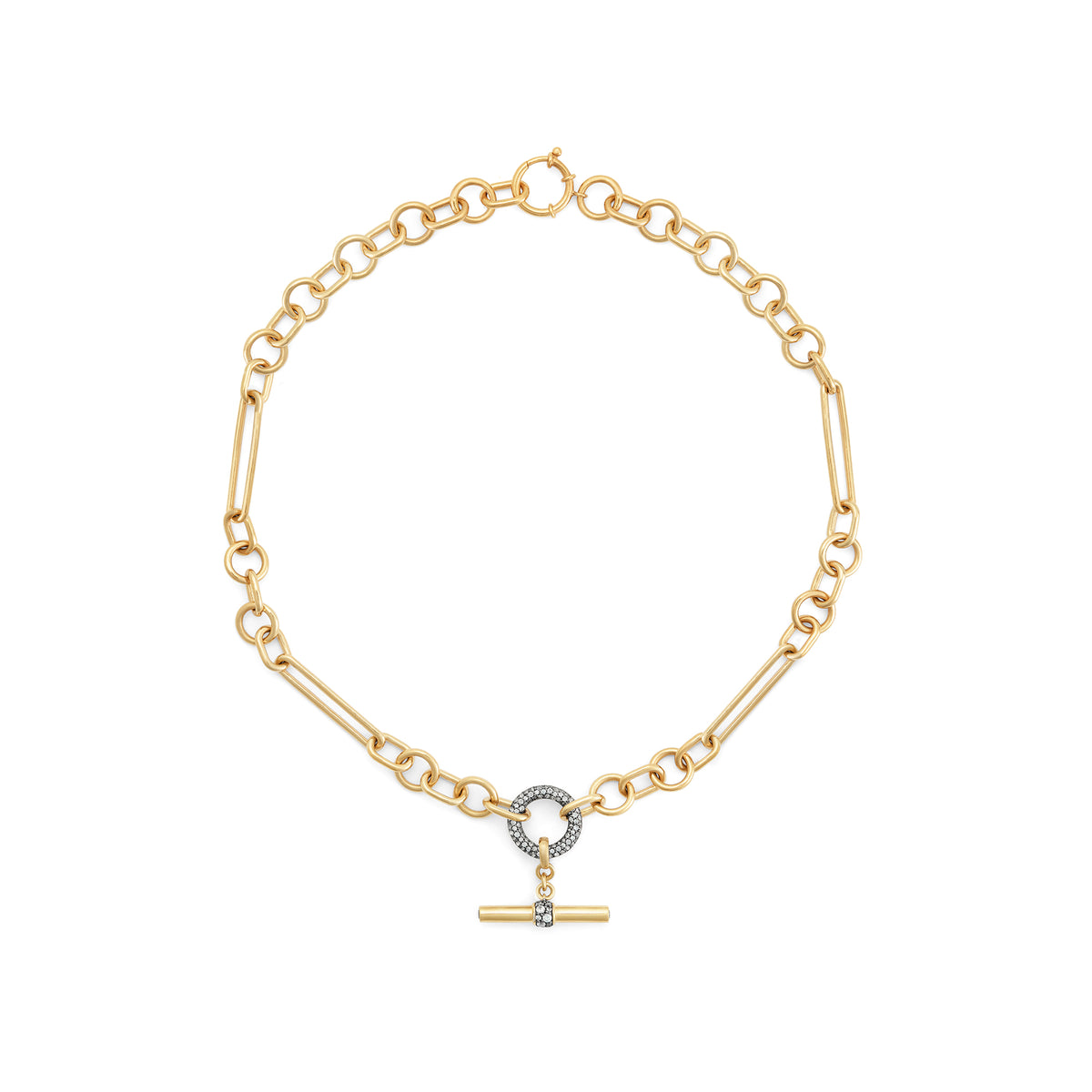 Halo Necklace Detachable T Bar Gold