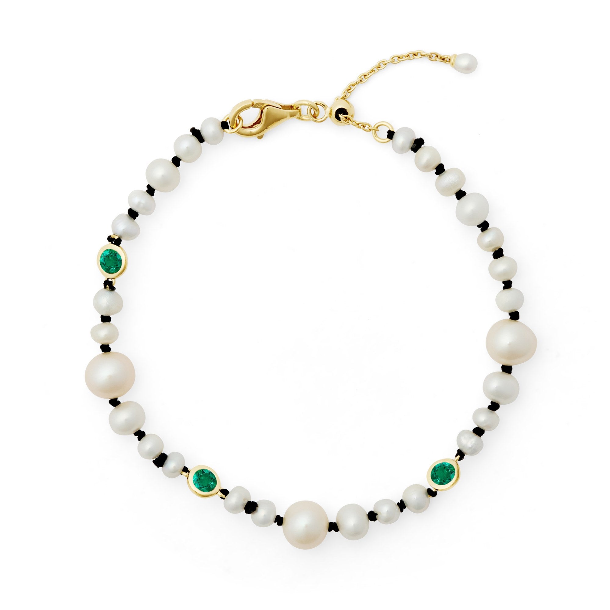 Threaded Pearl Bracelet - Emerald