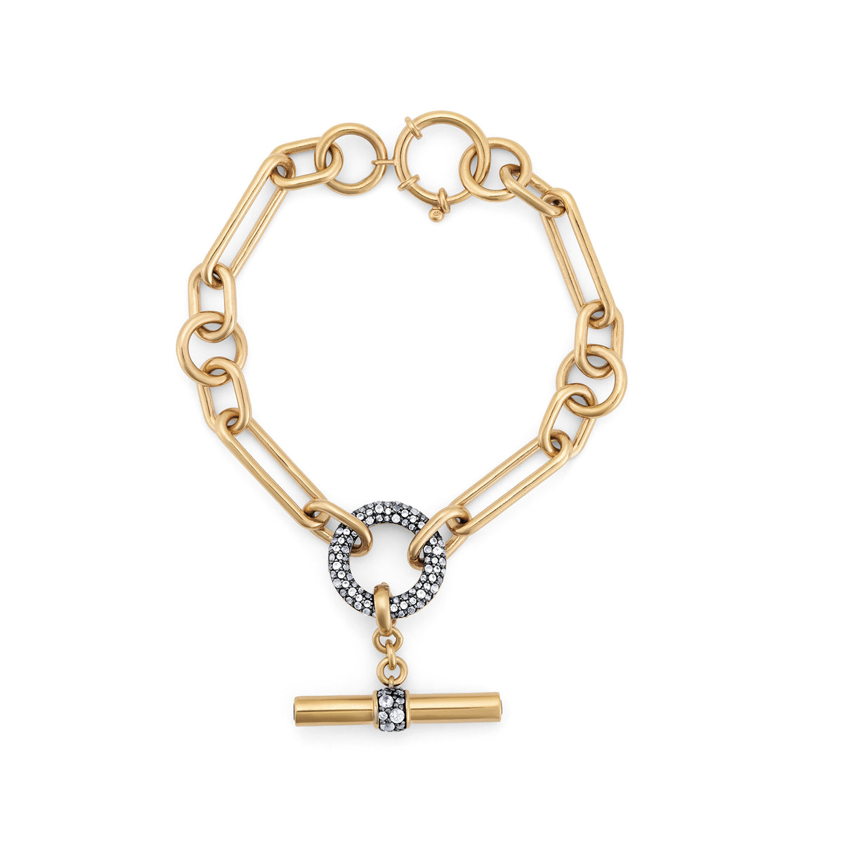 Halo Bracelet Detachable T Bar Gold