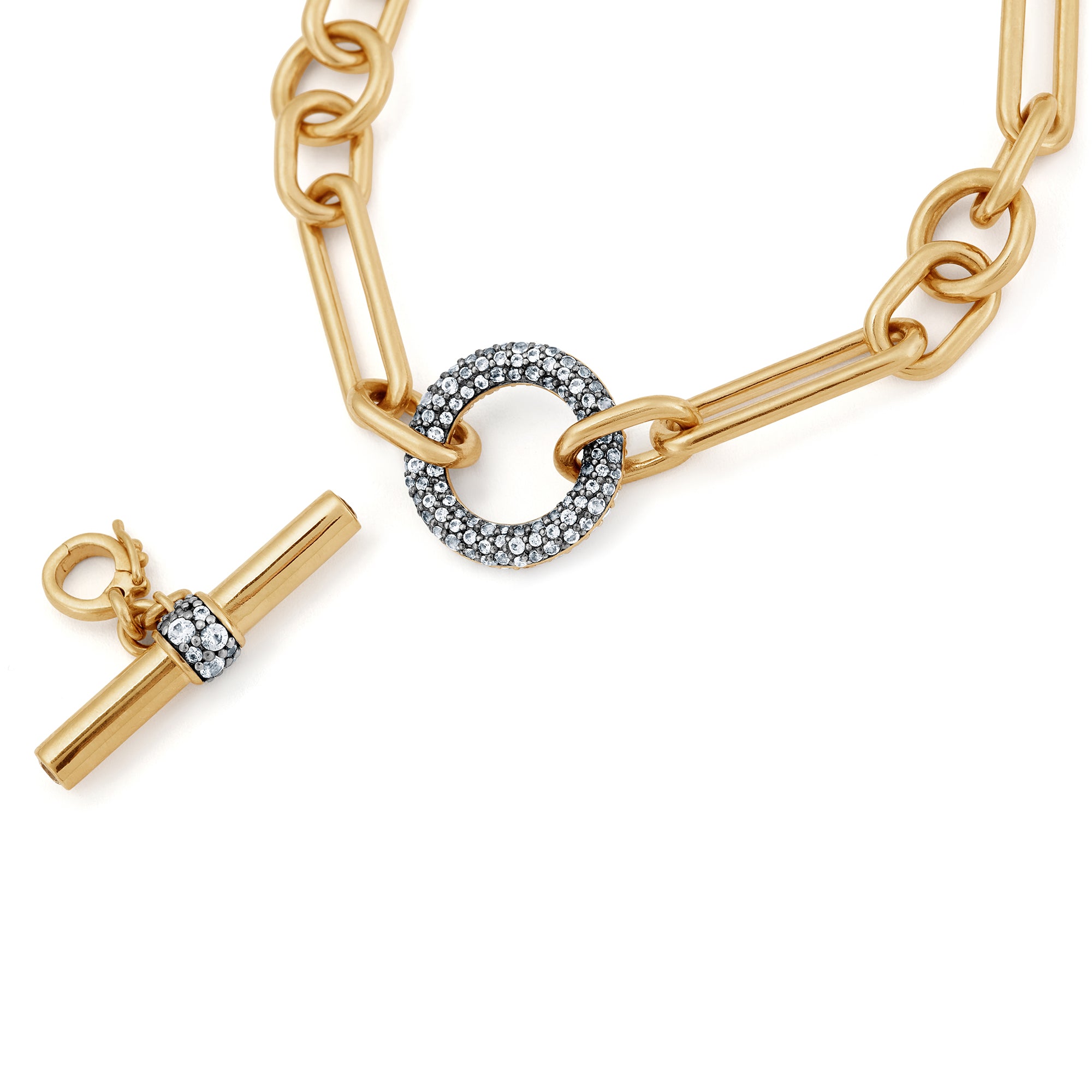 Halo Bracelet with Detachable T-Bar - Black Gold