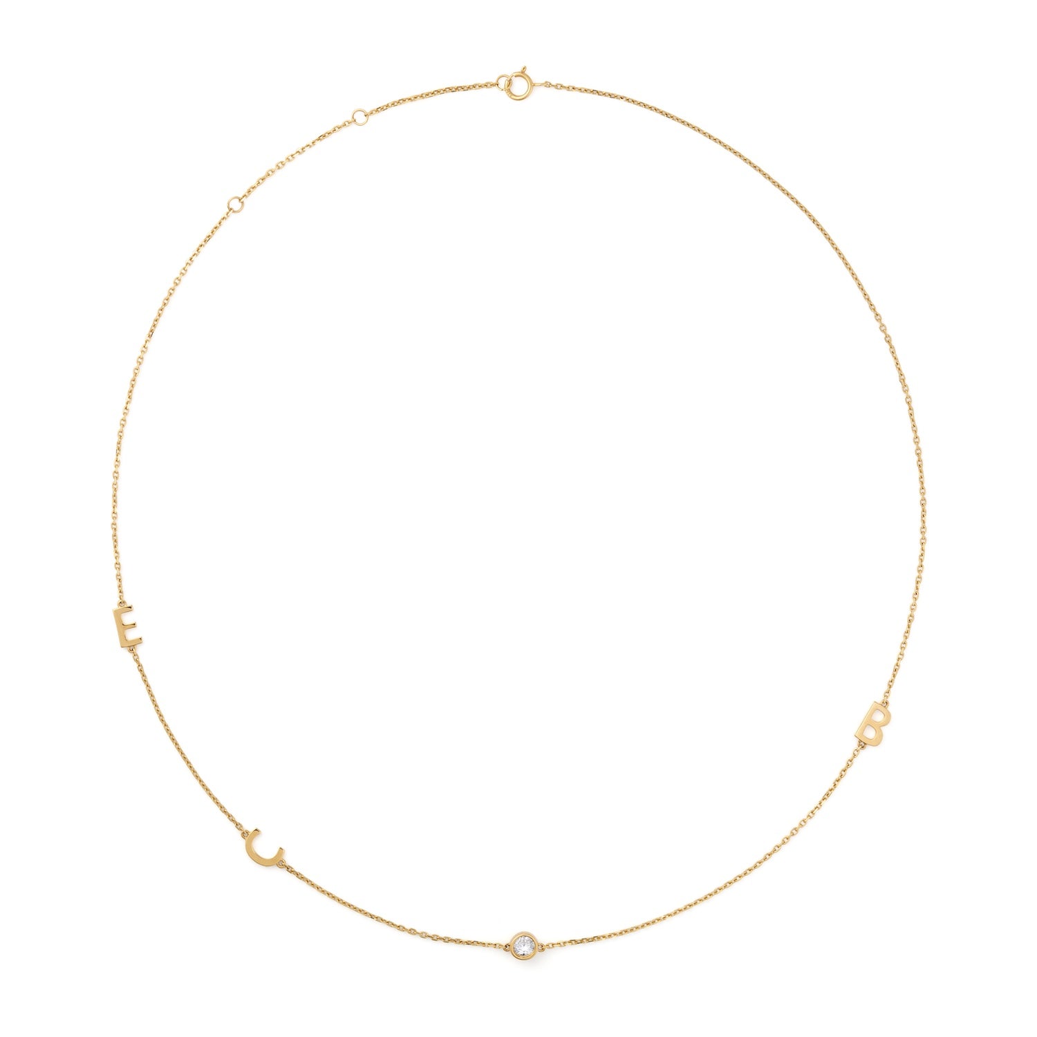 Initial & Diamond Necklace - 9KT Solid Gold