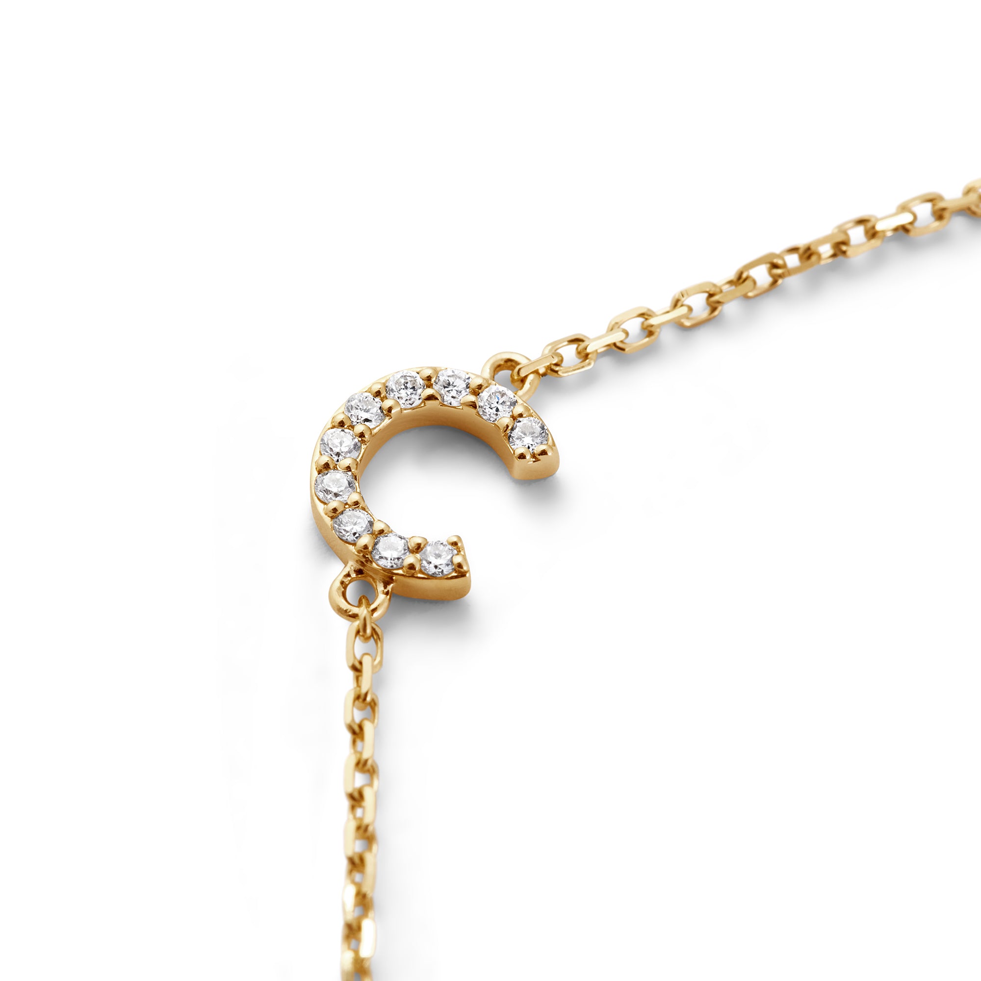 Initial & Diamond Necklace - 9KT Solid Gold