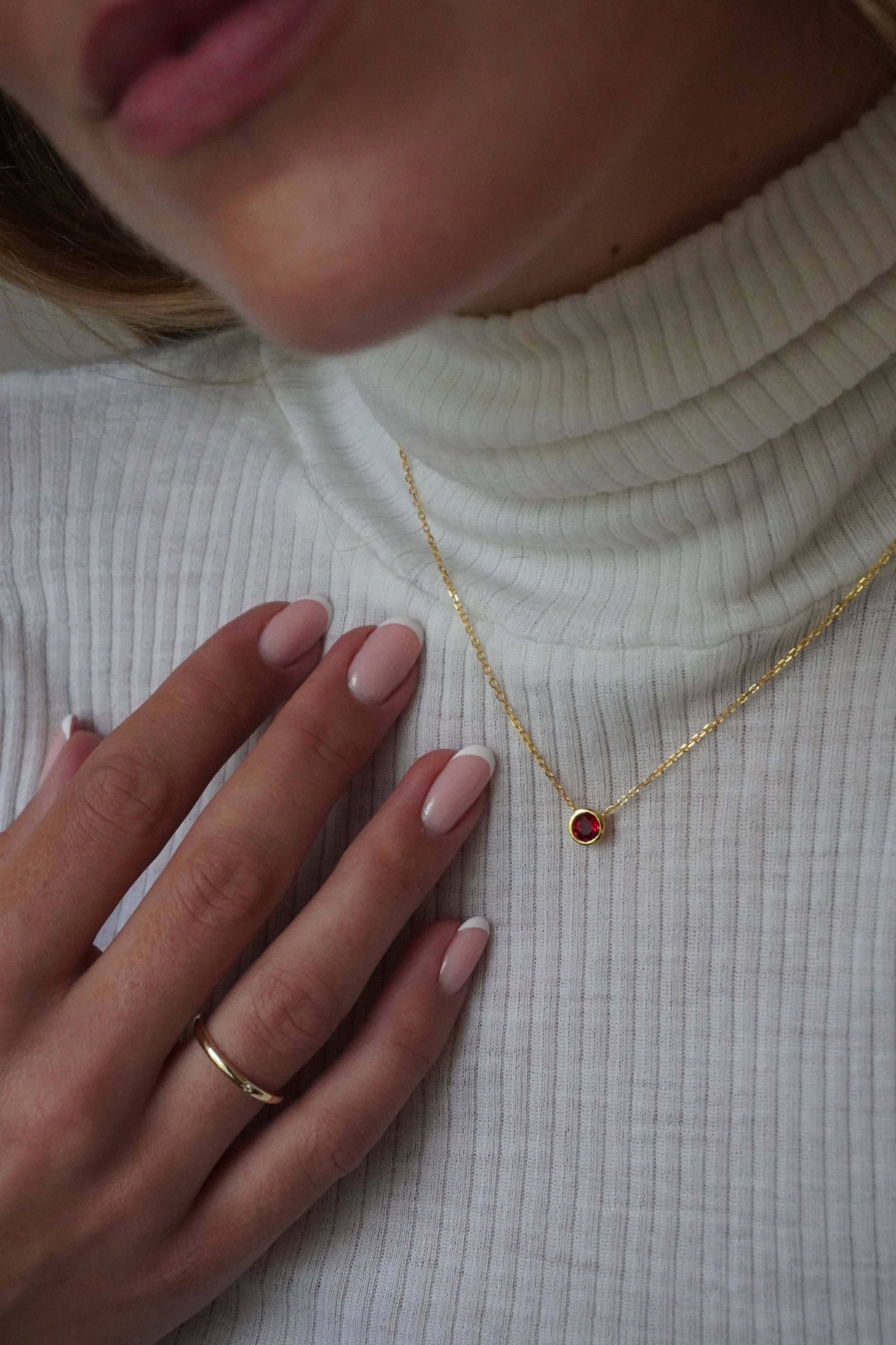 Round Ruby Necklace