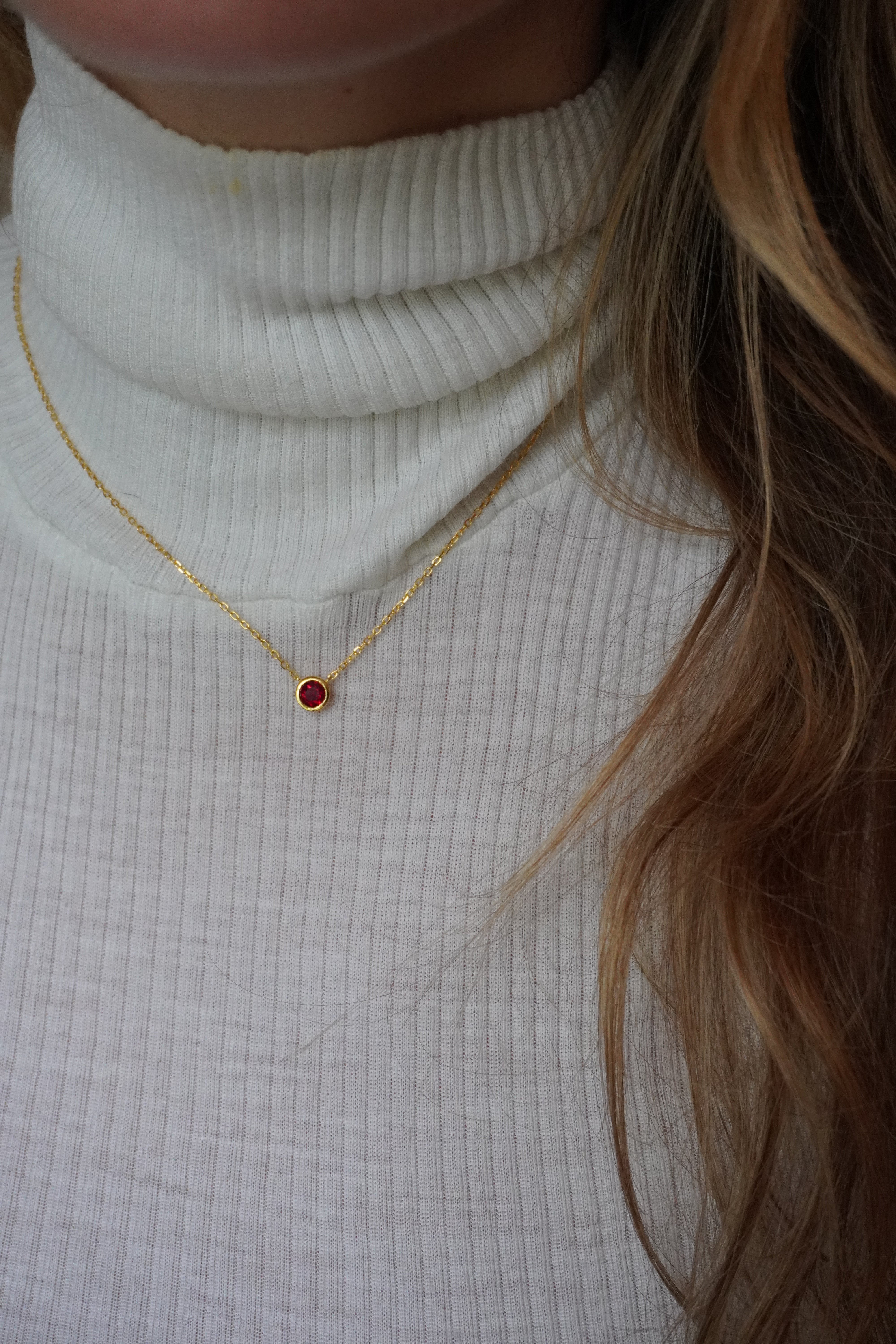 Round Ruby Necklace