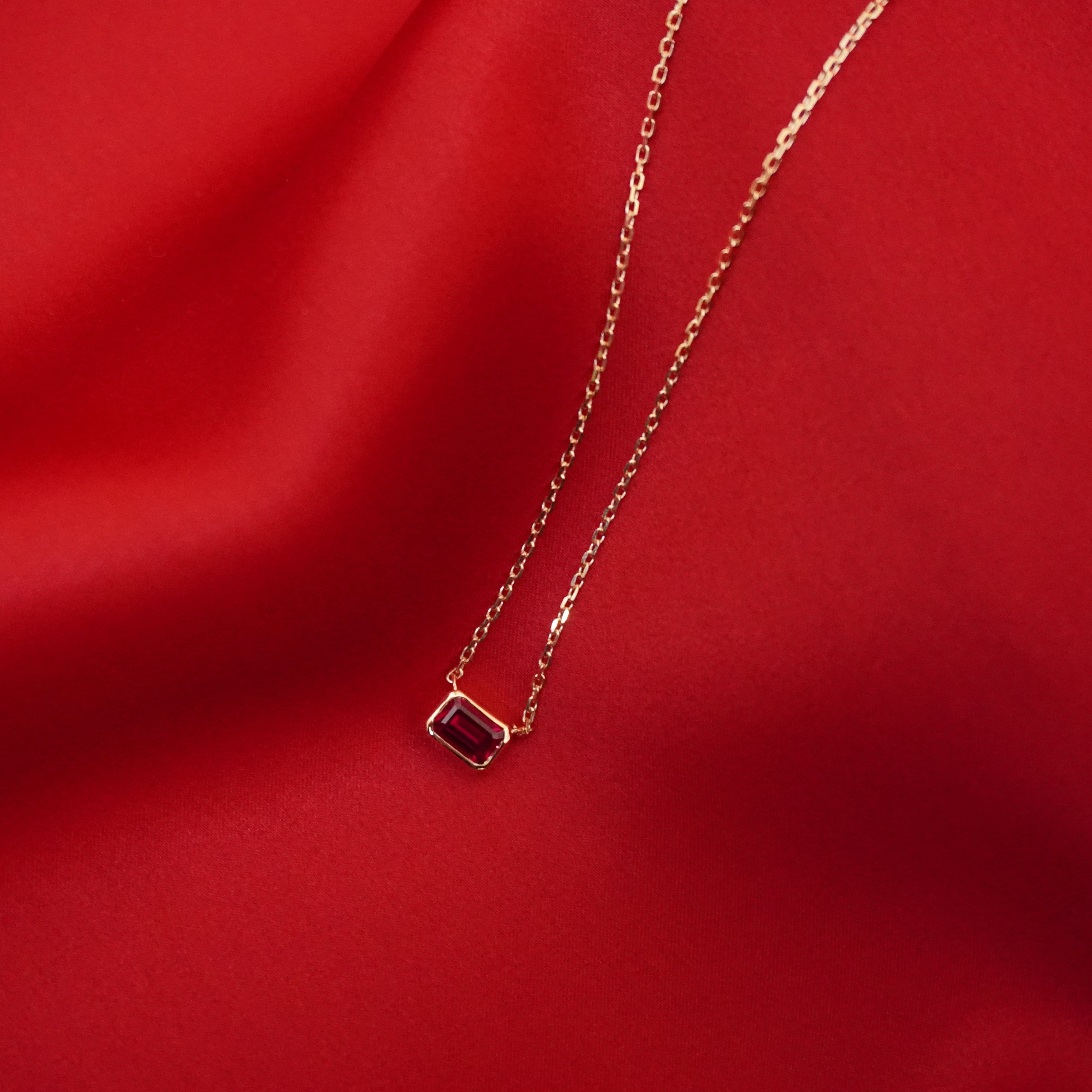 LIMITED EDITION: 18kt Solid Gold Large Ruby Necklace