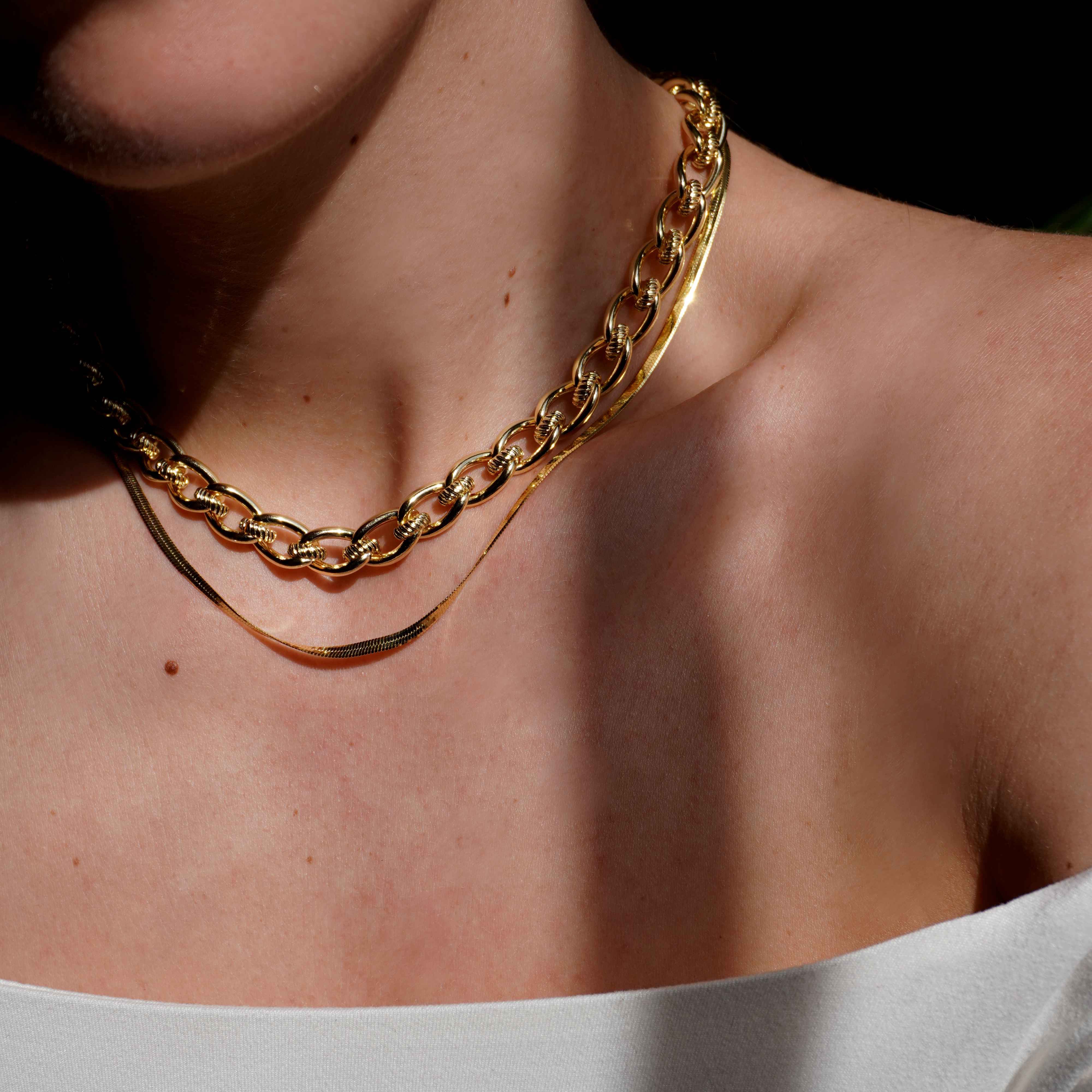 Gold Stainless Steel Adjustable 1mm Box Snake Chain Necklace – Expands To 29 Inches