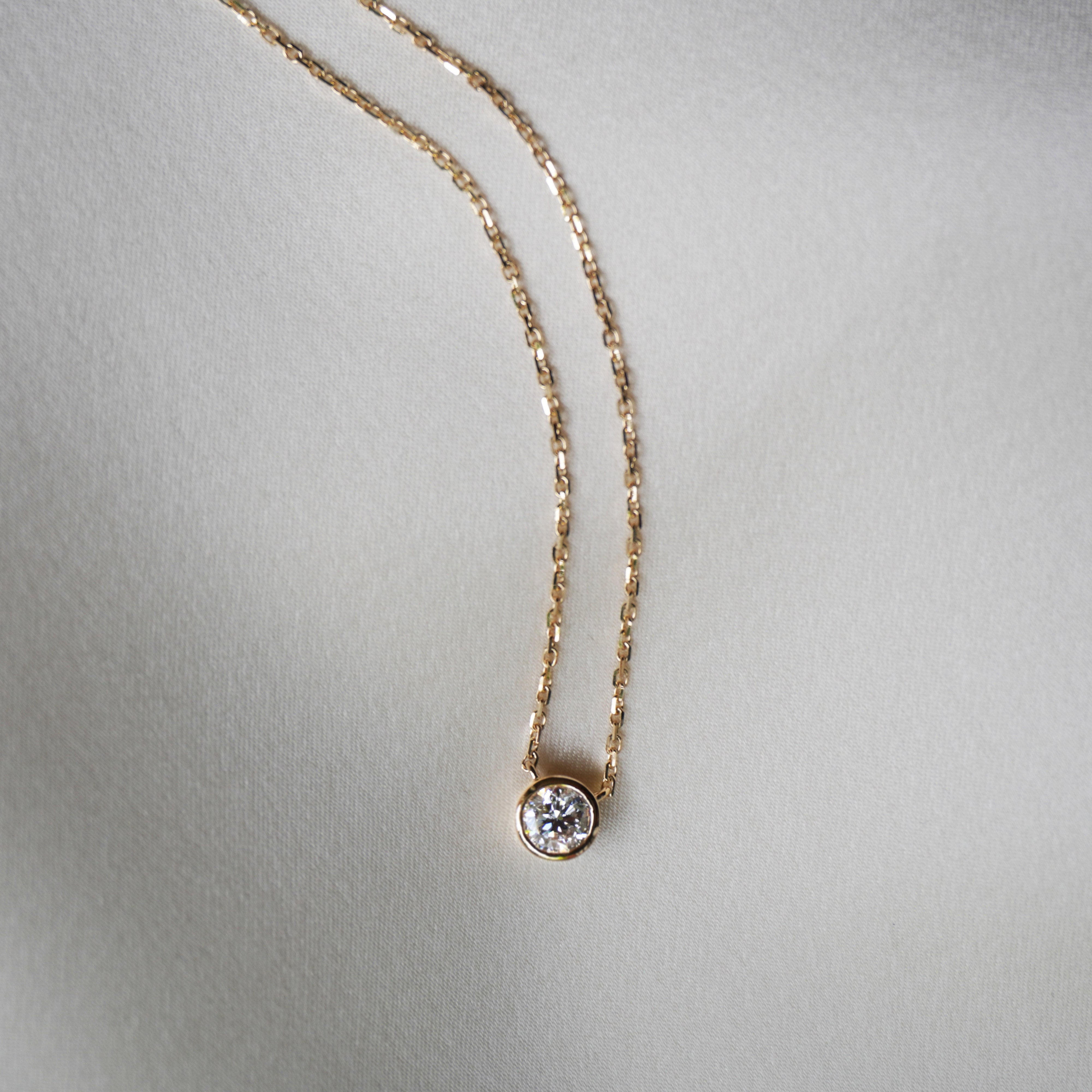 18kt Solid Gold Round Diamond Necklace