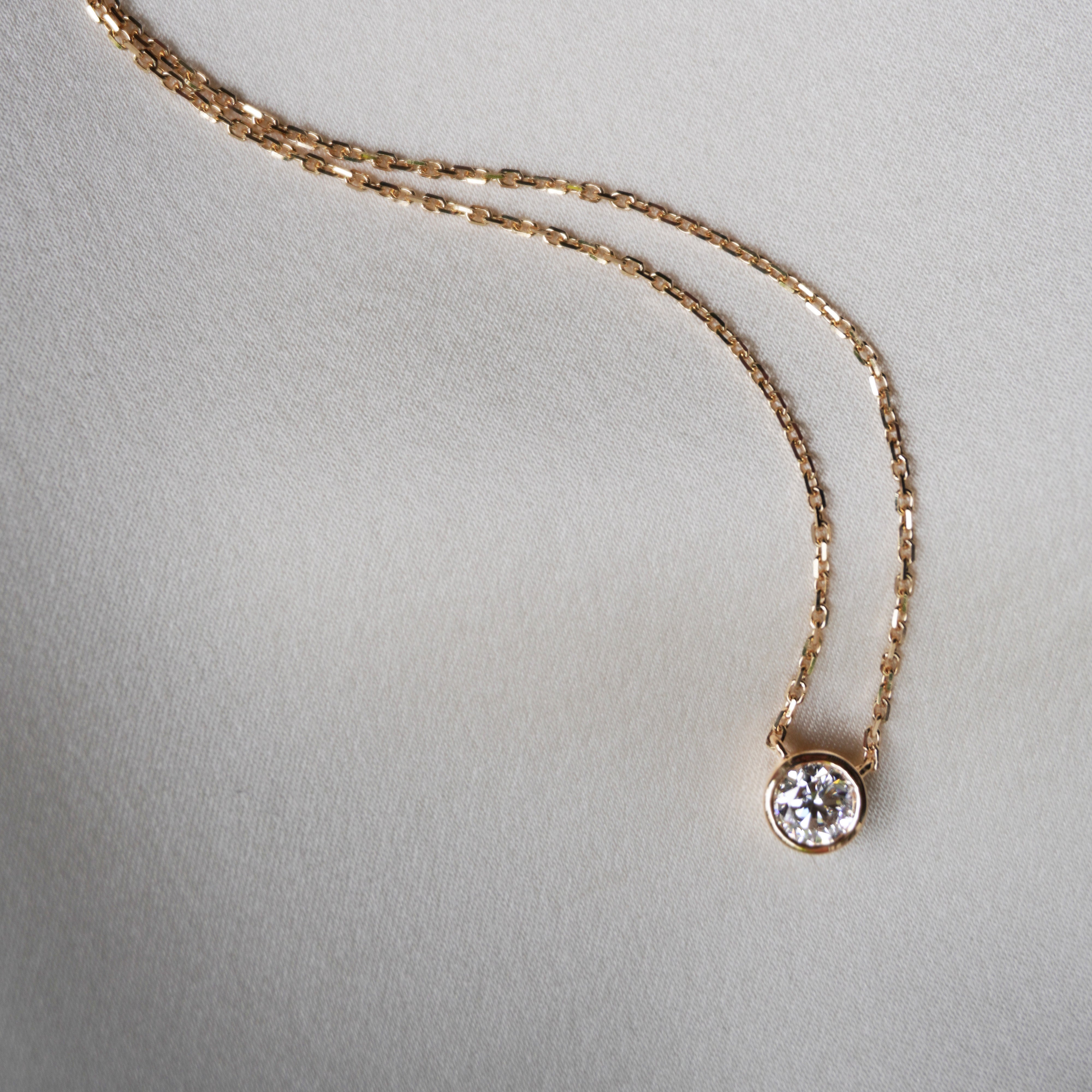 18kt Solid Gold Round Diamond Necklace