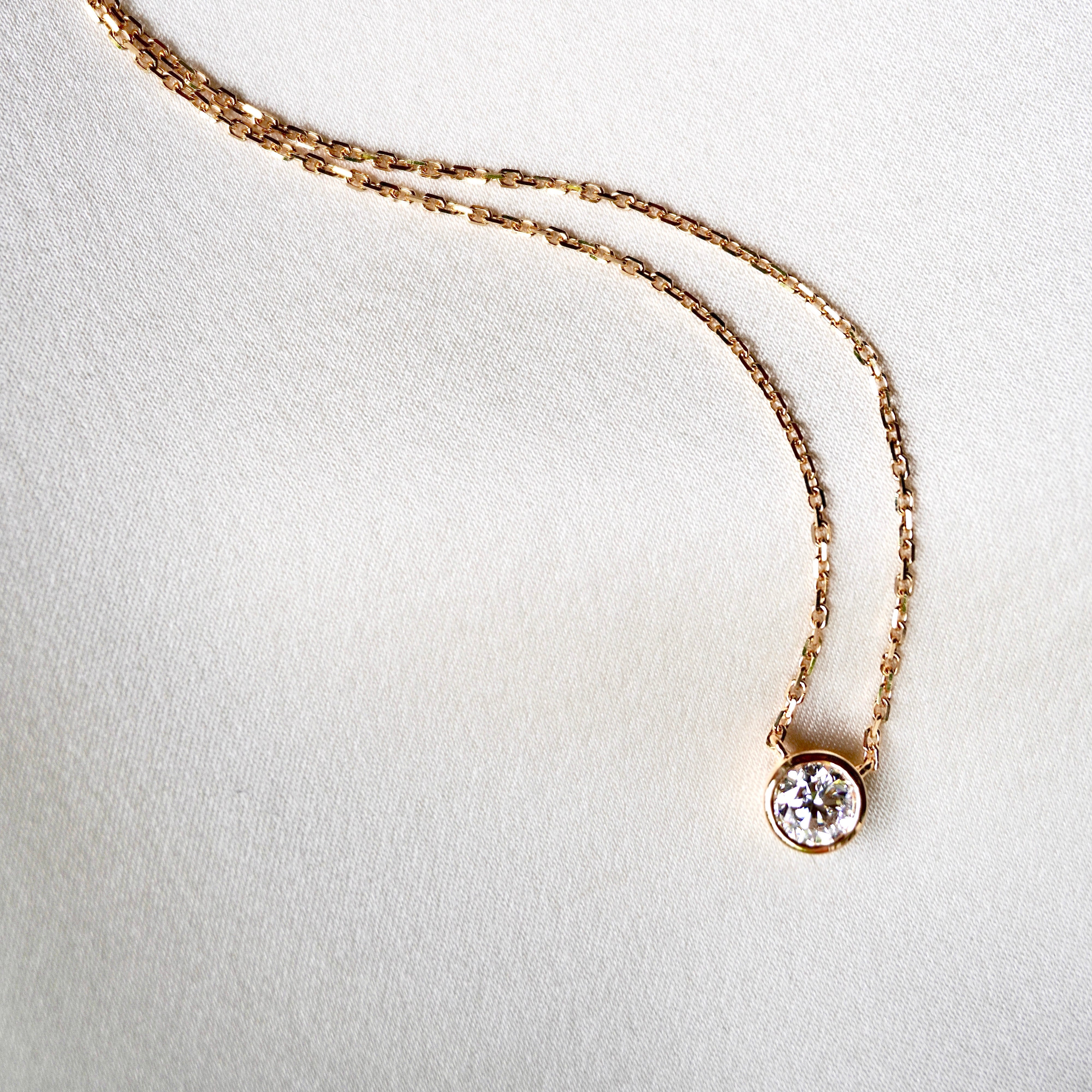 18kt Solid Gold Round Diamond Necklace