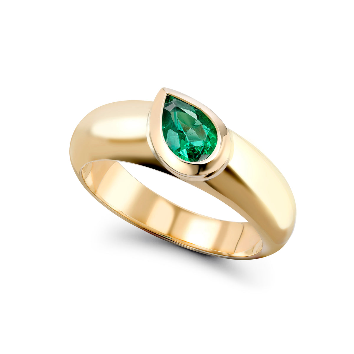 x Gemfields Emerald Pear Ring