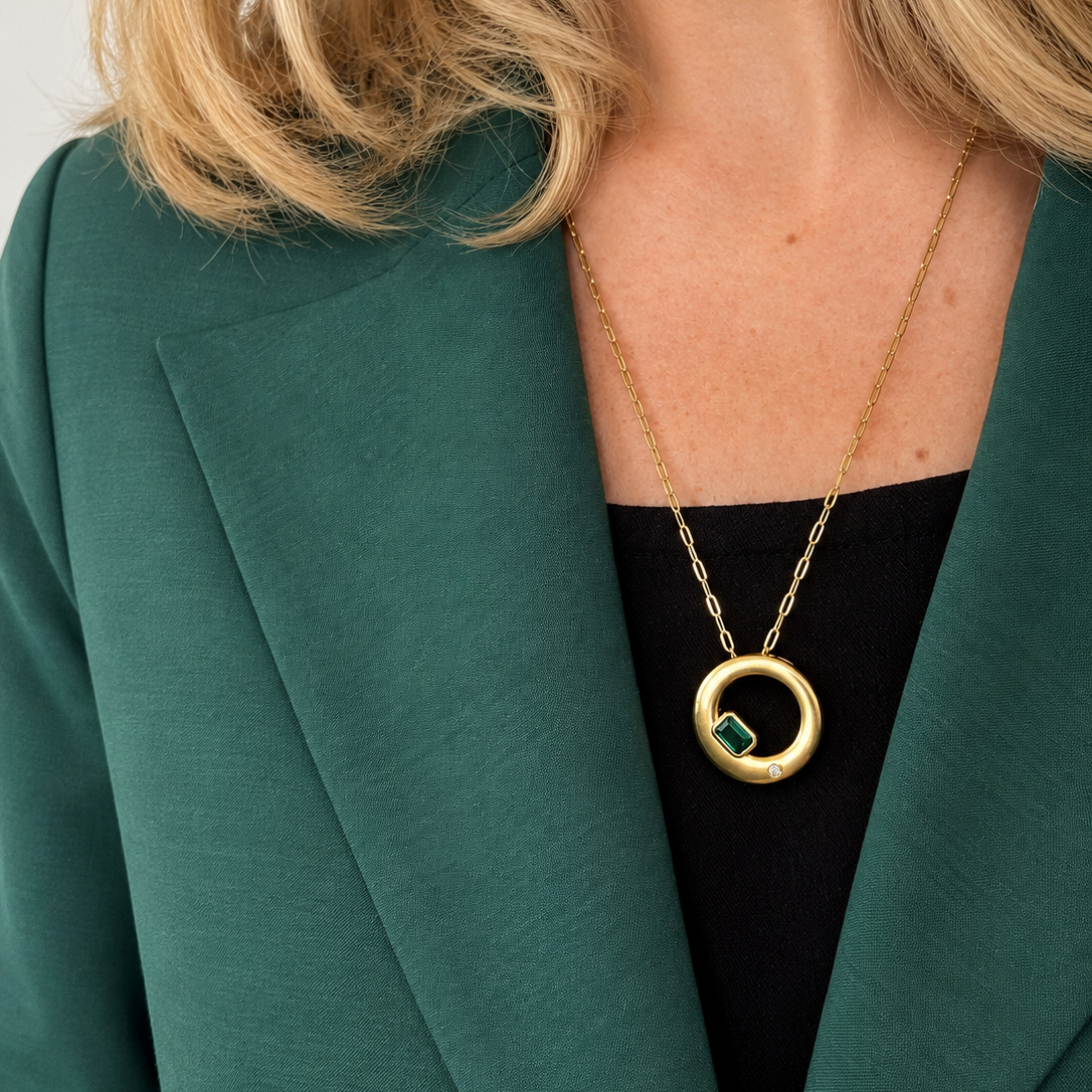 Chloe Necklace - Emerald and Diamond