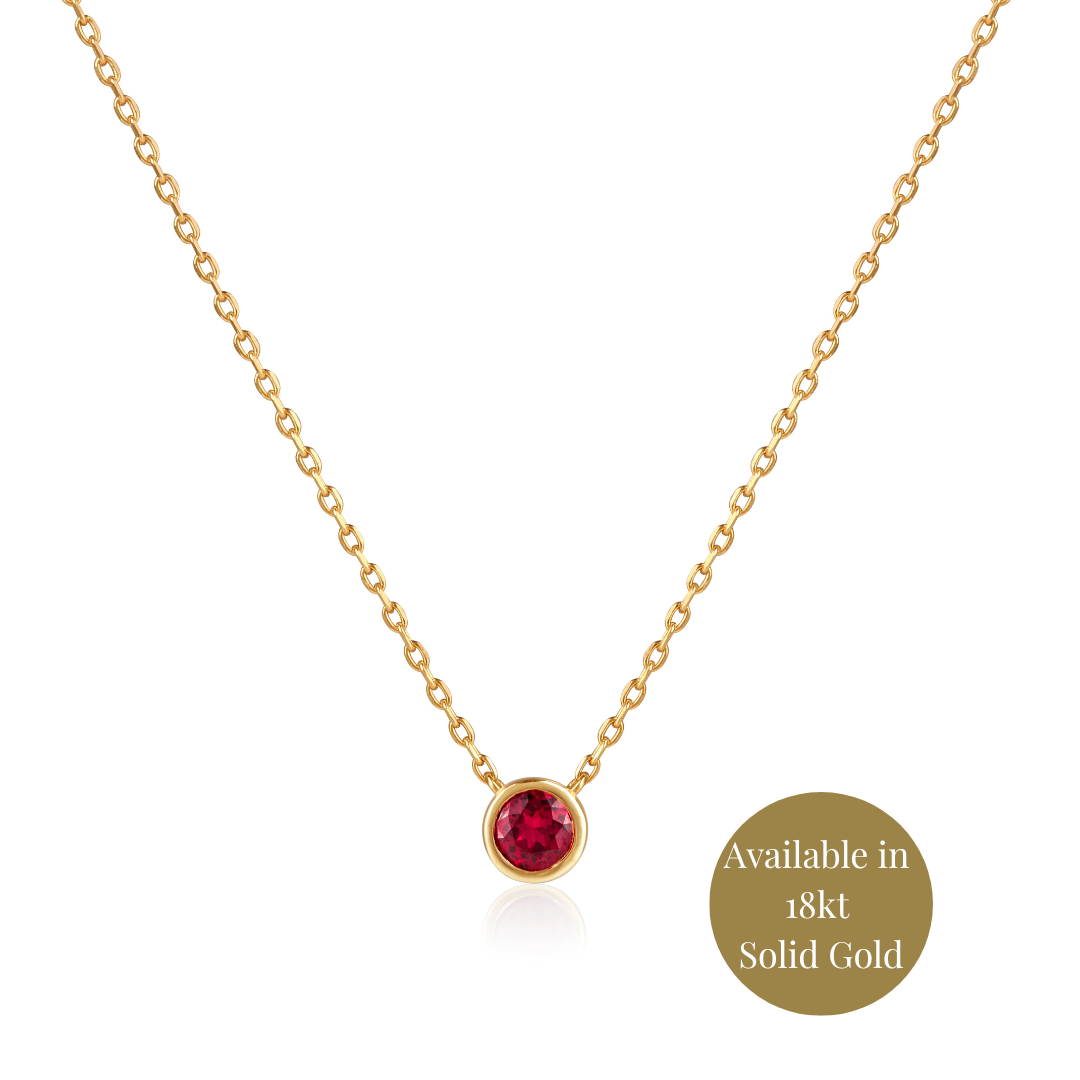 Round Ruby Necklace
