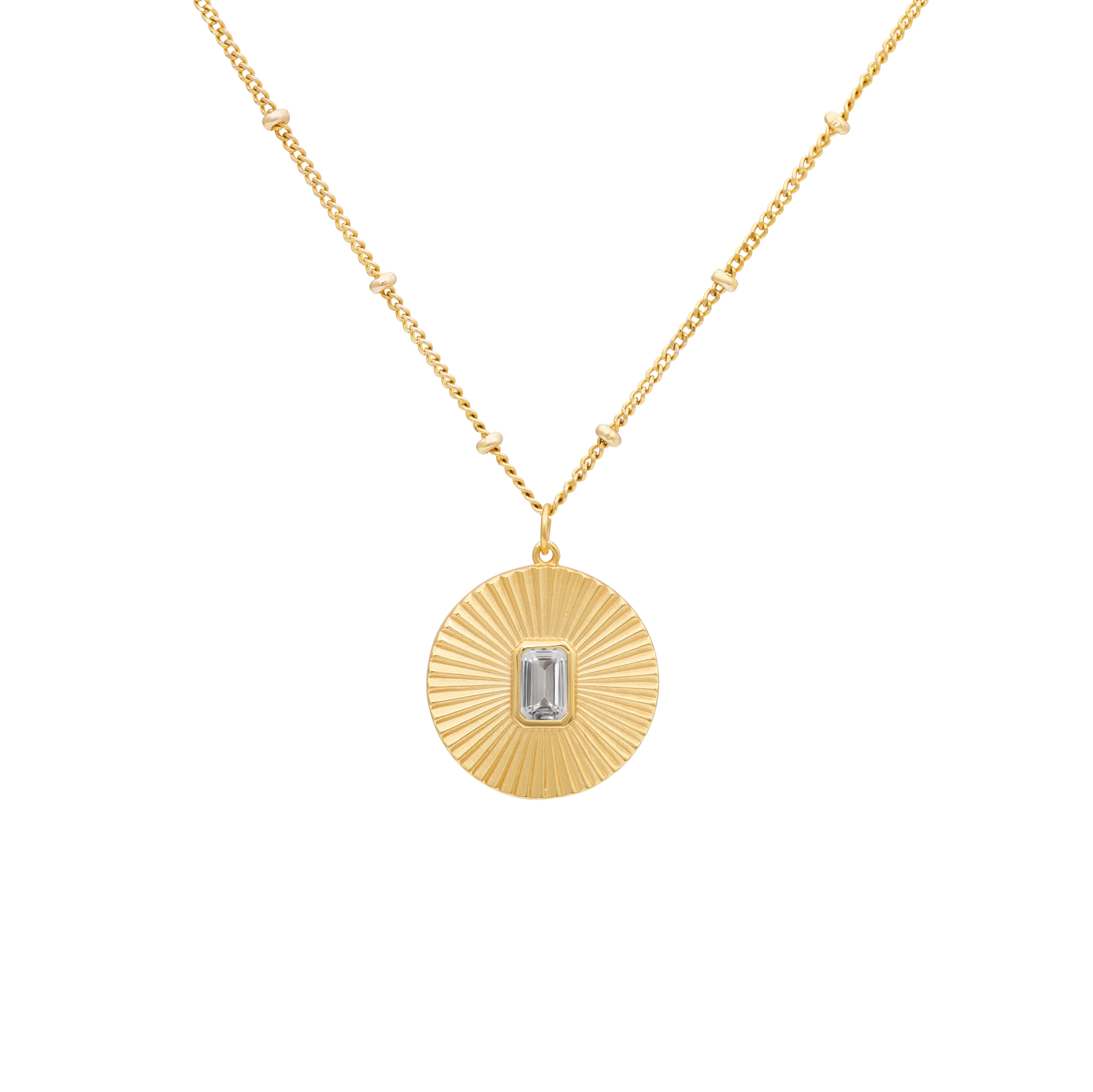 Sun Pendant - White Sapphire