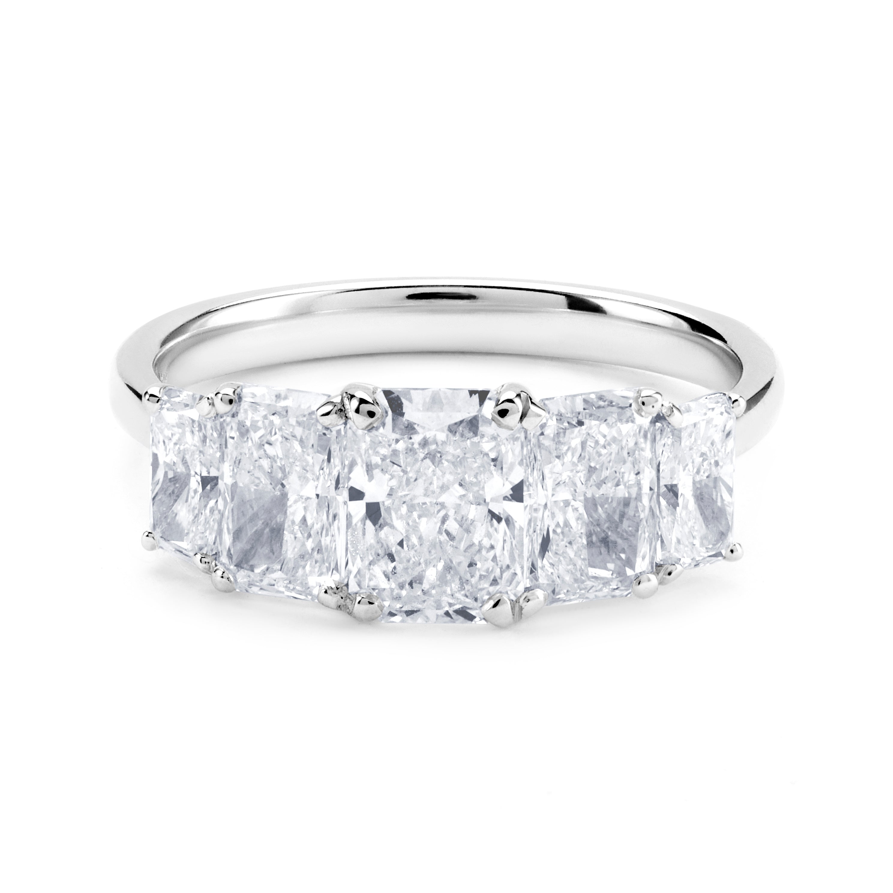 Five Stone Emerald-Cut Diamond Ring