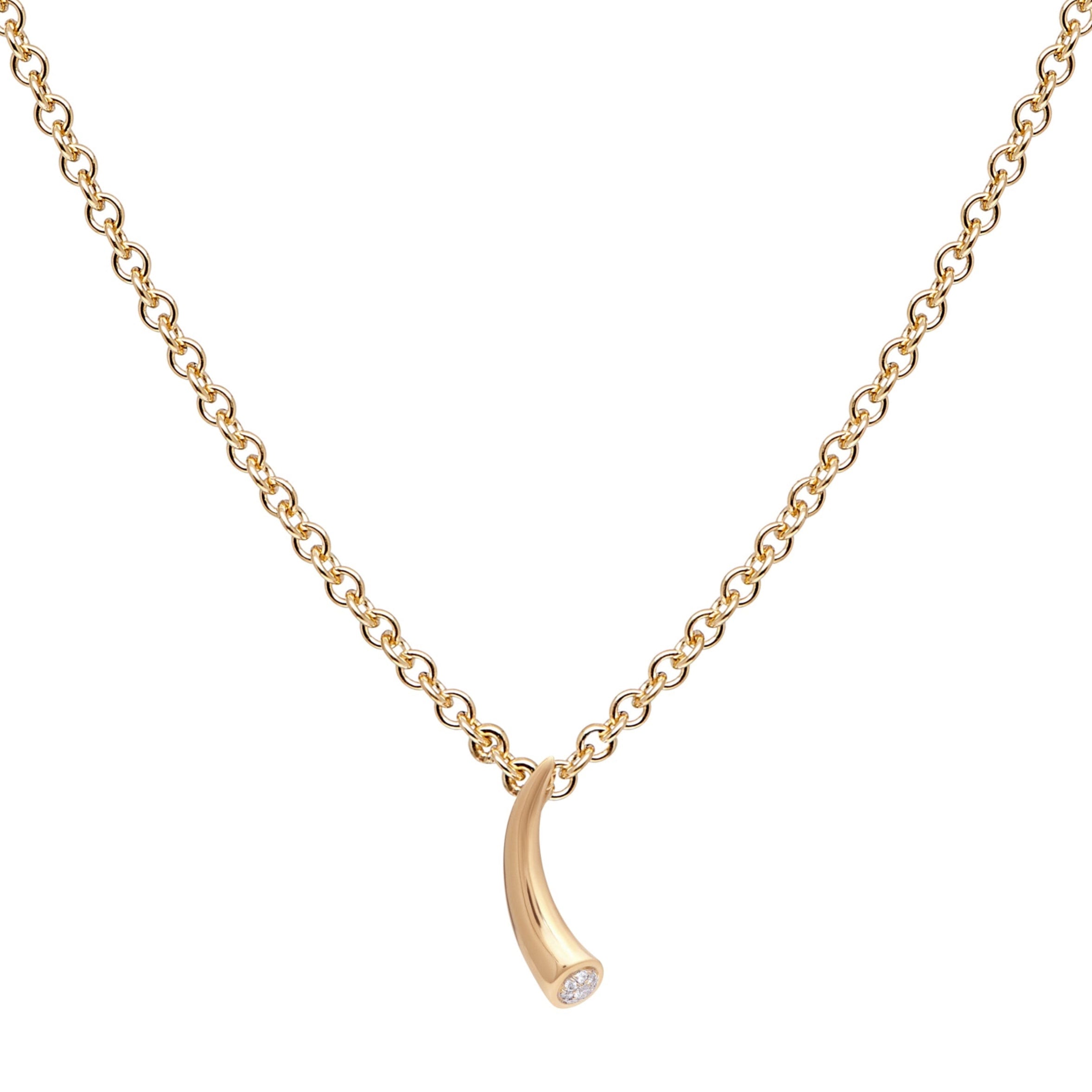 Pavé Diamond Tusk Necklace